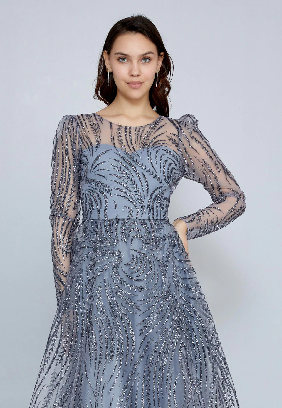 Long Sleeve Maxi Tulle A - Line Regular Prom Dress Unit Price: $48