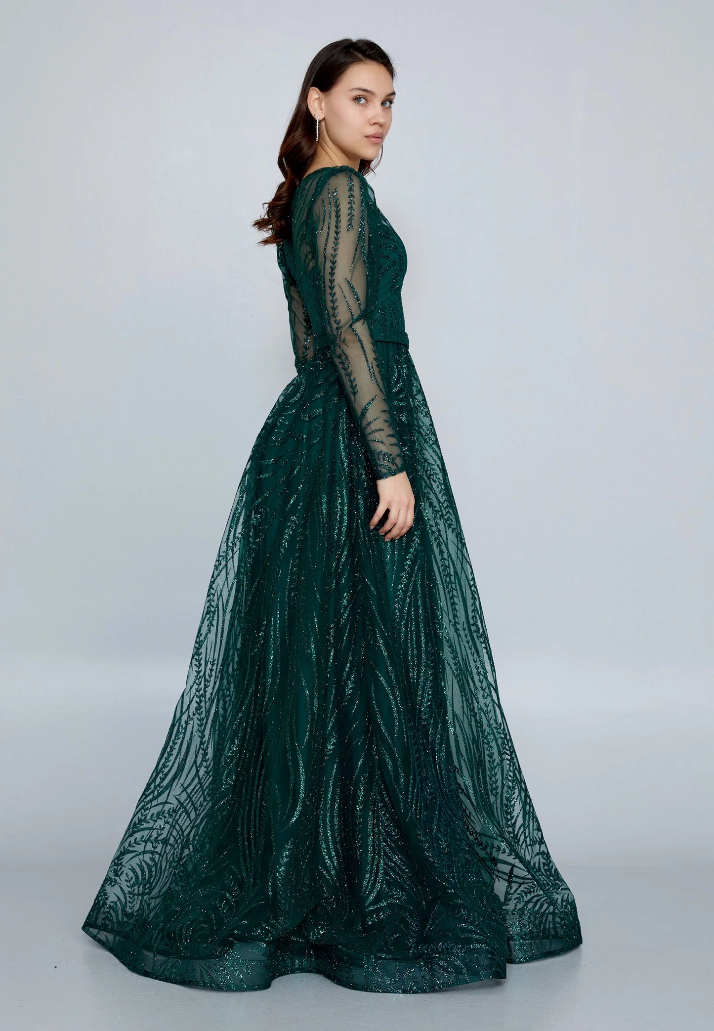 Long Sleeve Maxi Tulle A - Line Regular Prom Dress Unit Price: $48