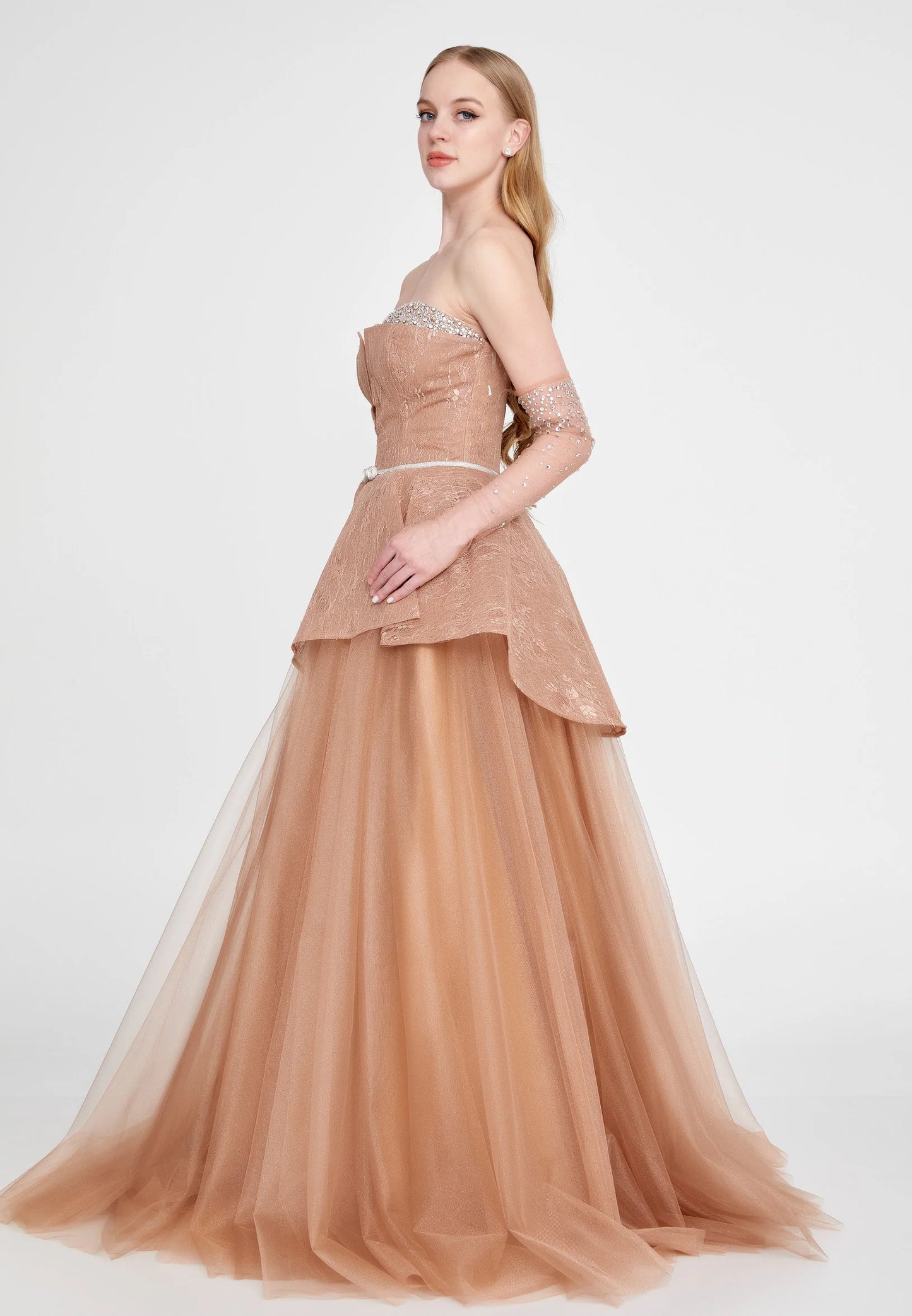Off Shoulder Maxi Tulle A - Line Regular Prom Dress Unit Price: $95