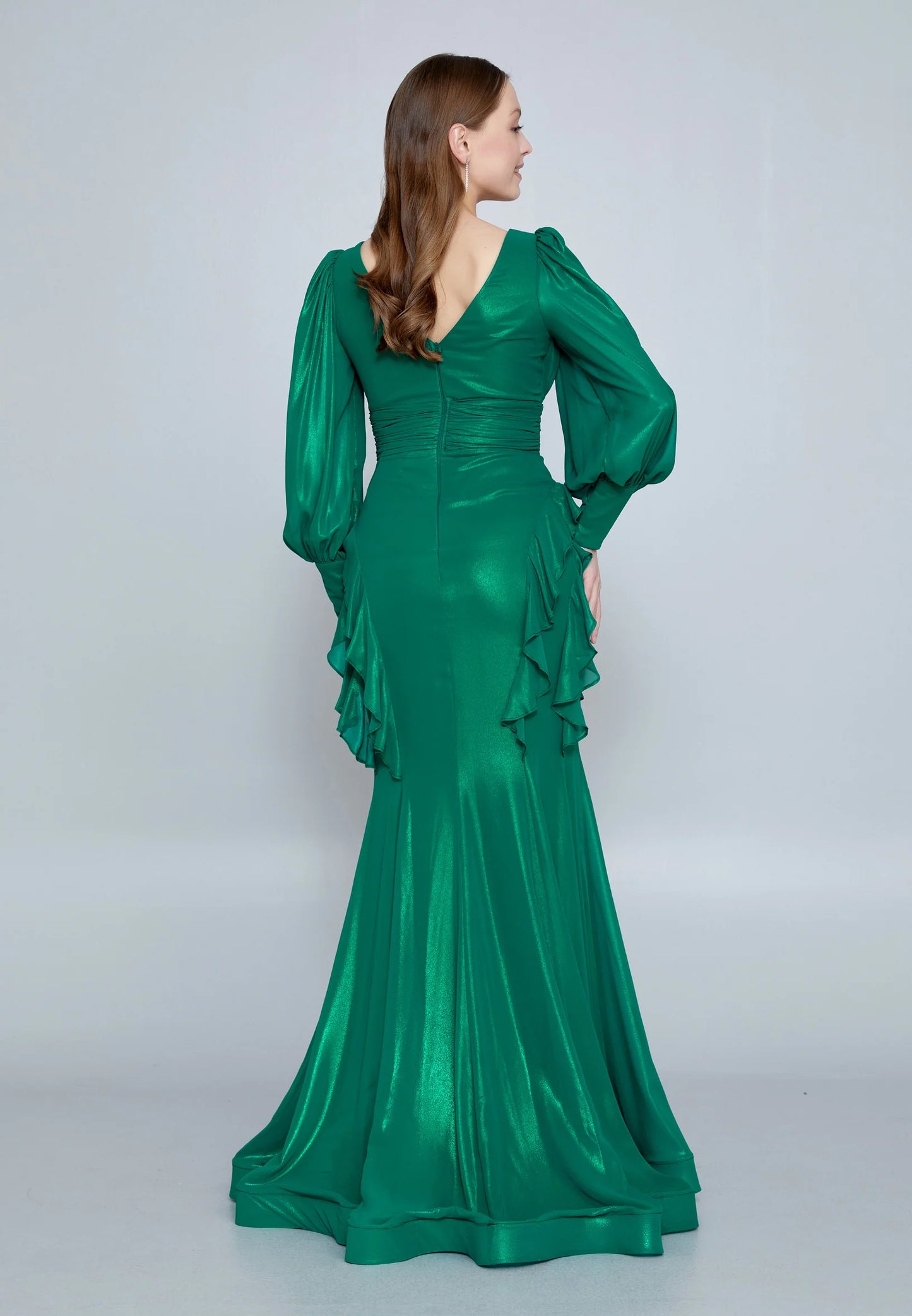 Long Sleeve Maxi Chiffon Mermaid Regular Wedding Guest Dress Unit Price: $48