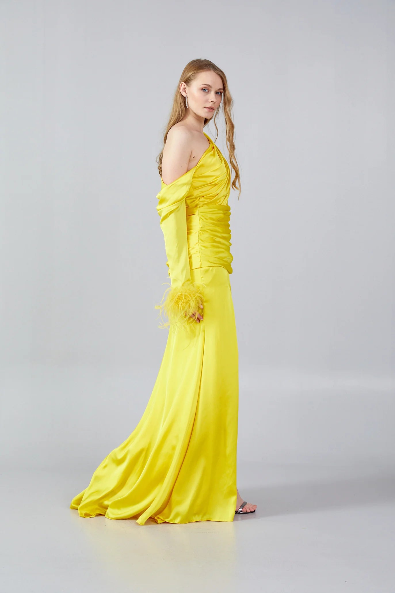 Long Sleeve Maxi Satin Mermaid Regular Wedding Guest Dress Unit Price: $60