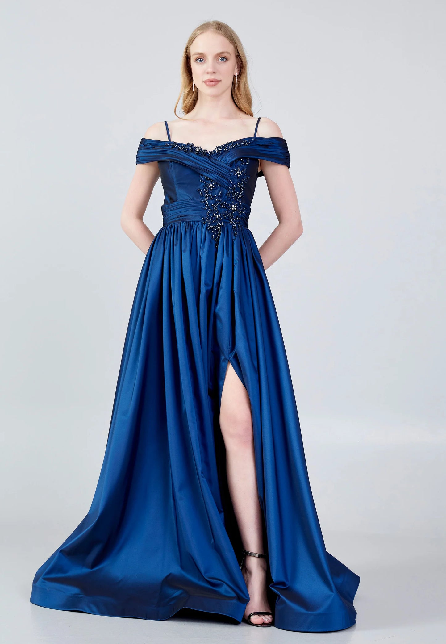 Off Shoulder Maxi Nylon Column Regular Wedding Guest Dress Unit Price: $62
