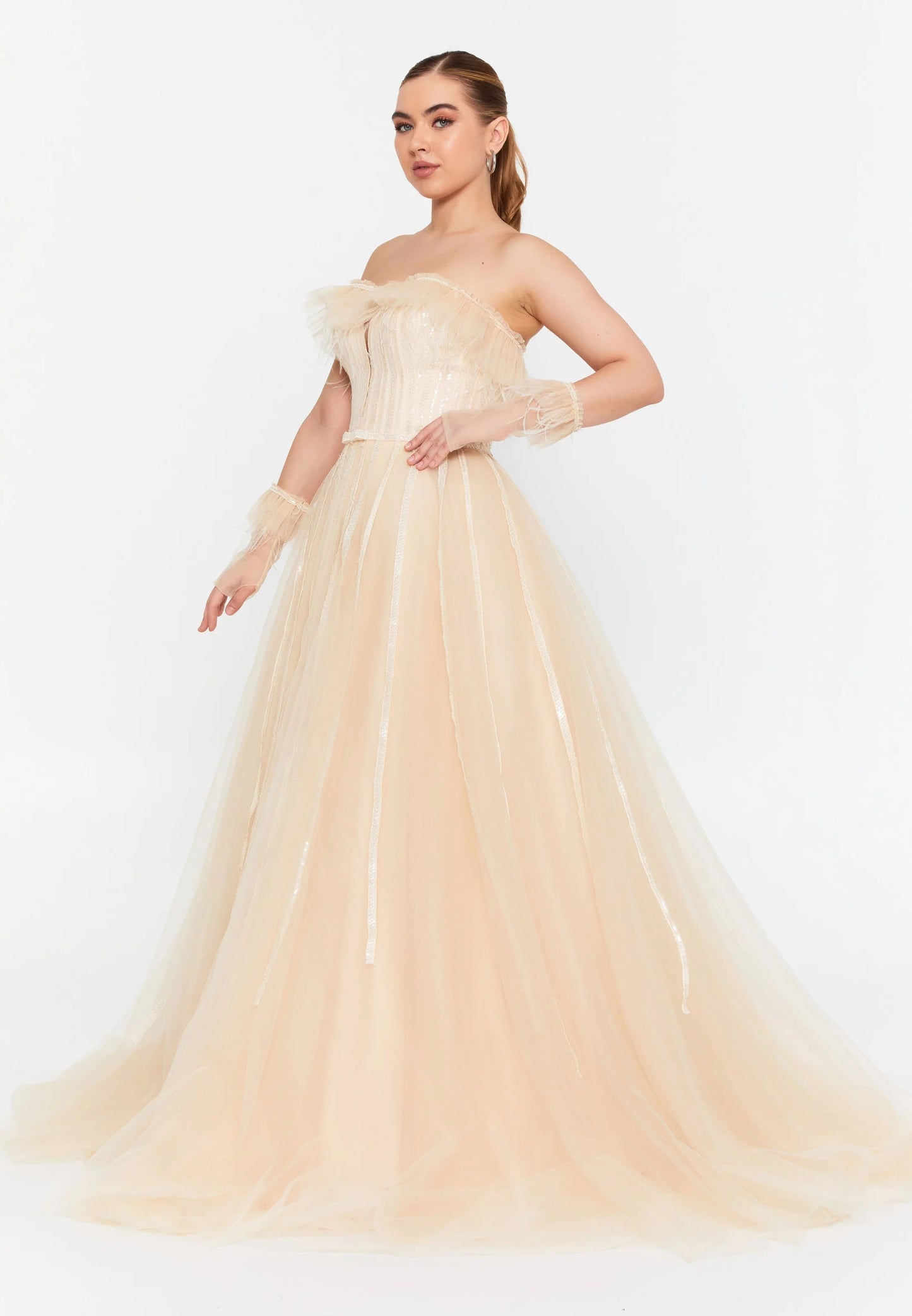 Off Shoulder Maxi Tulle A - Line Regular Prom Dress Unit Price: $90