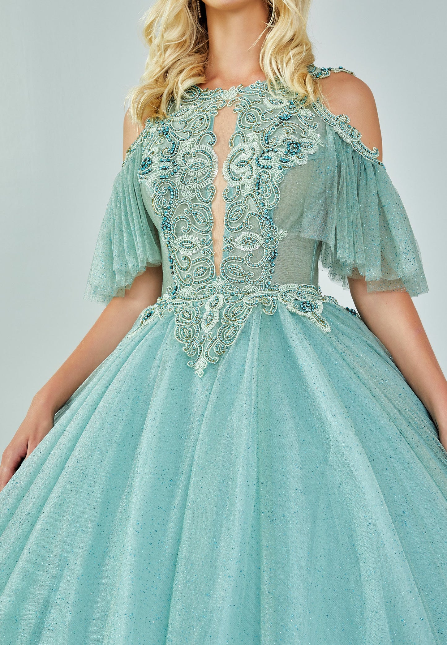 Off Shoulder Maxi Tulle Regular Engagement Dress Unit Price: $210