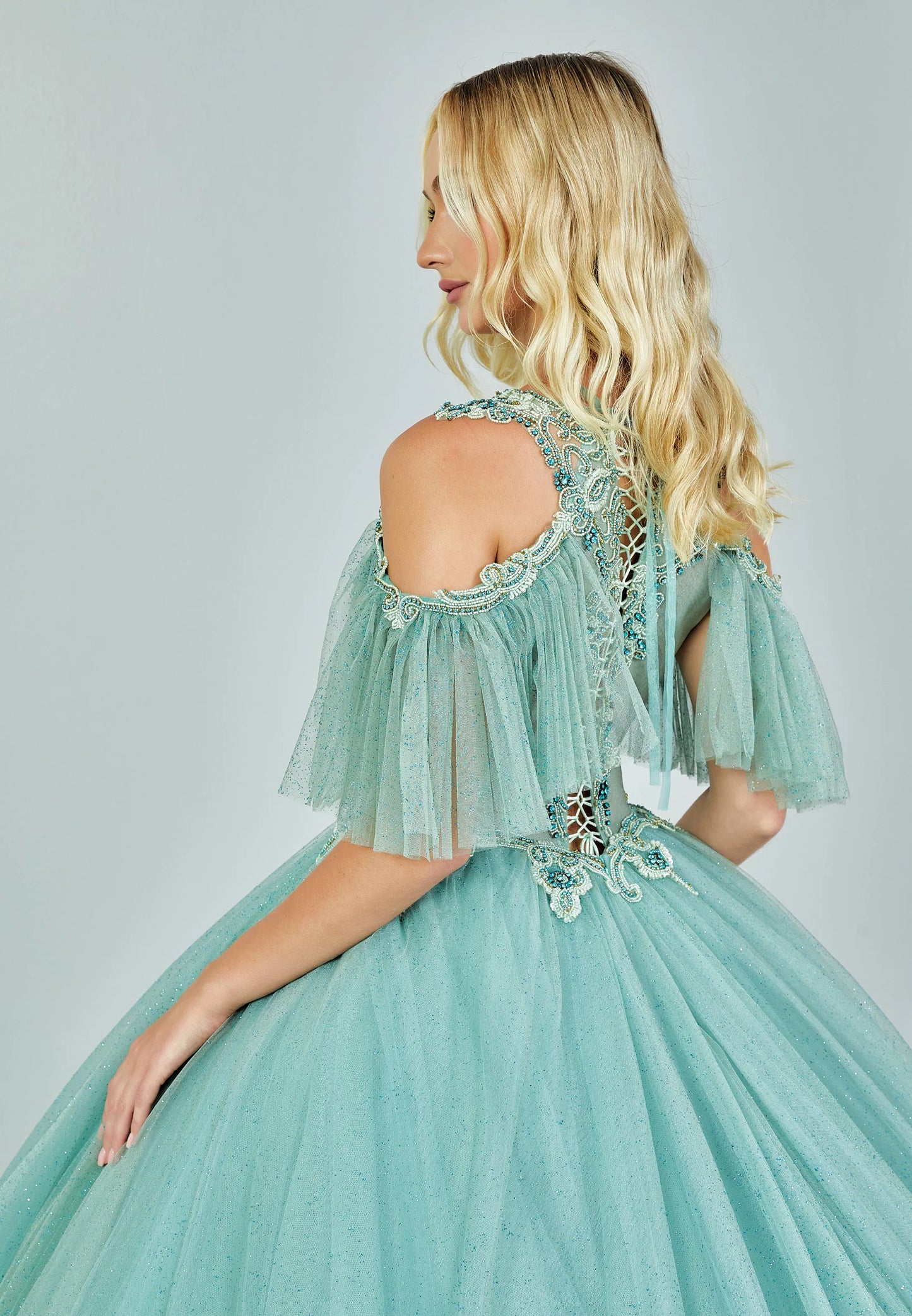 Off Shoulder Maxi Tulle Regular Engagement Dress Unit Price: $210