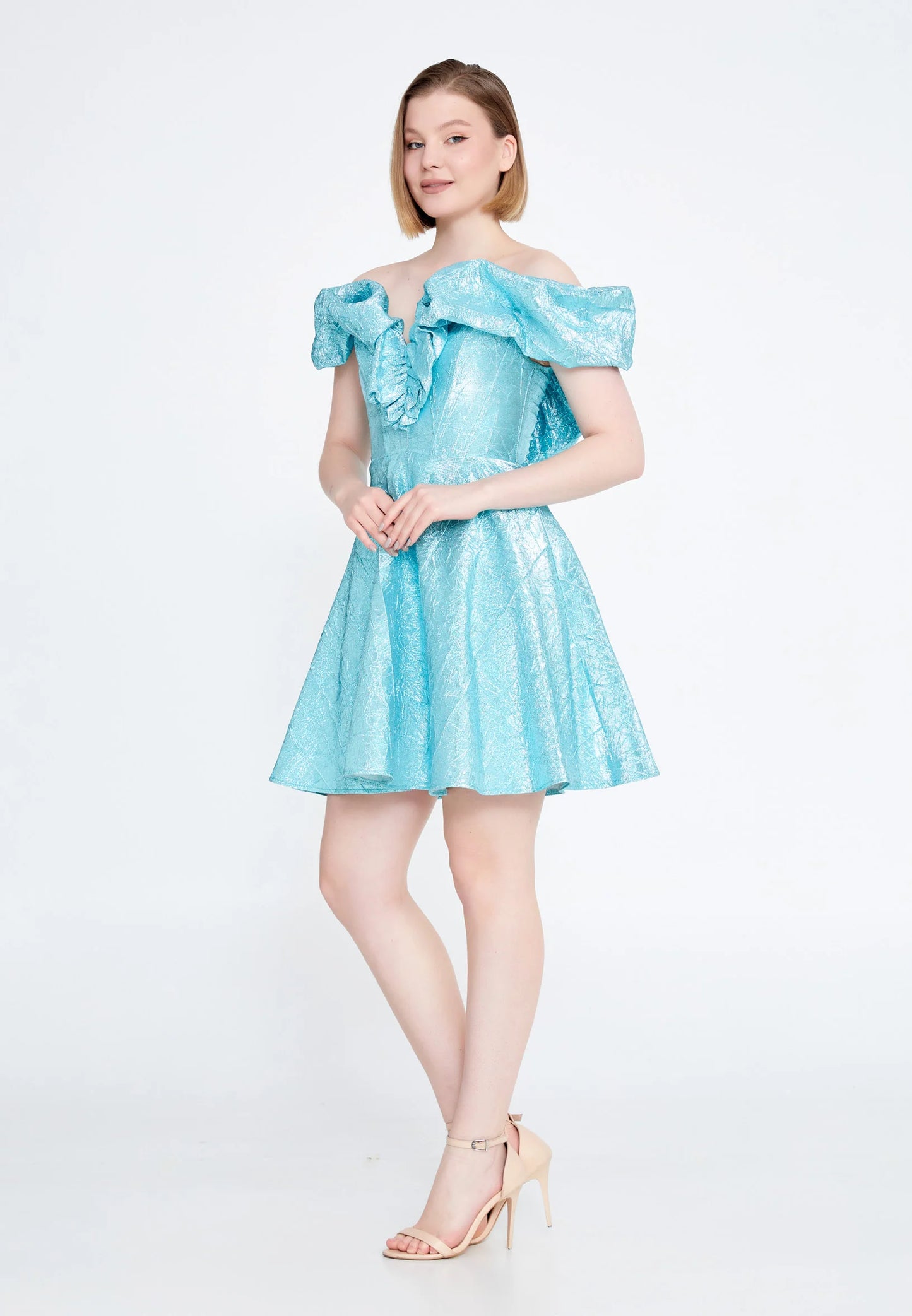 Off Shoulder Mini Polyester A - Line Regular Prom Dress Unit Price: $25