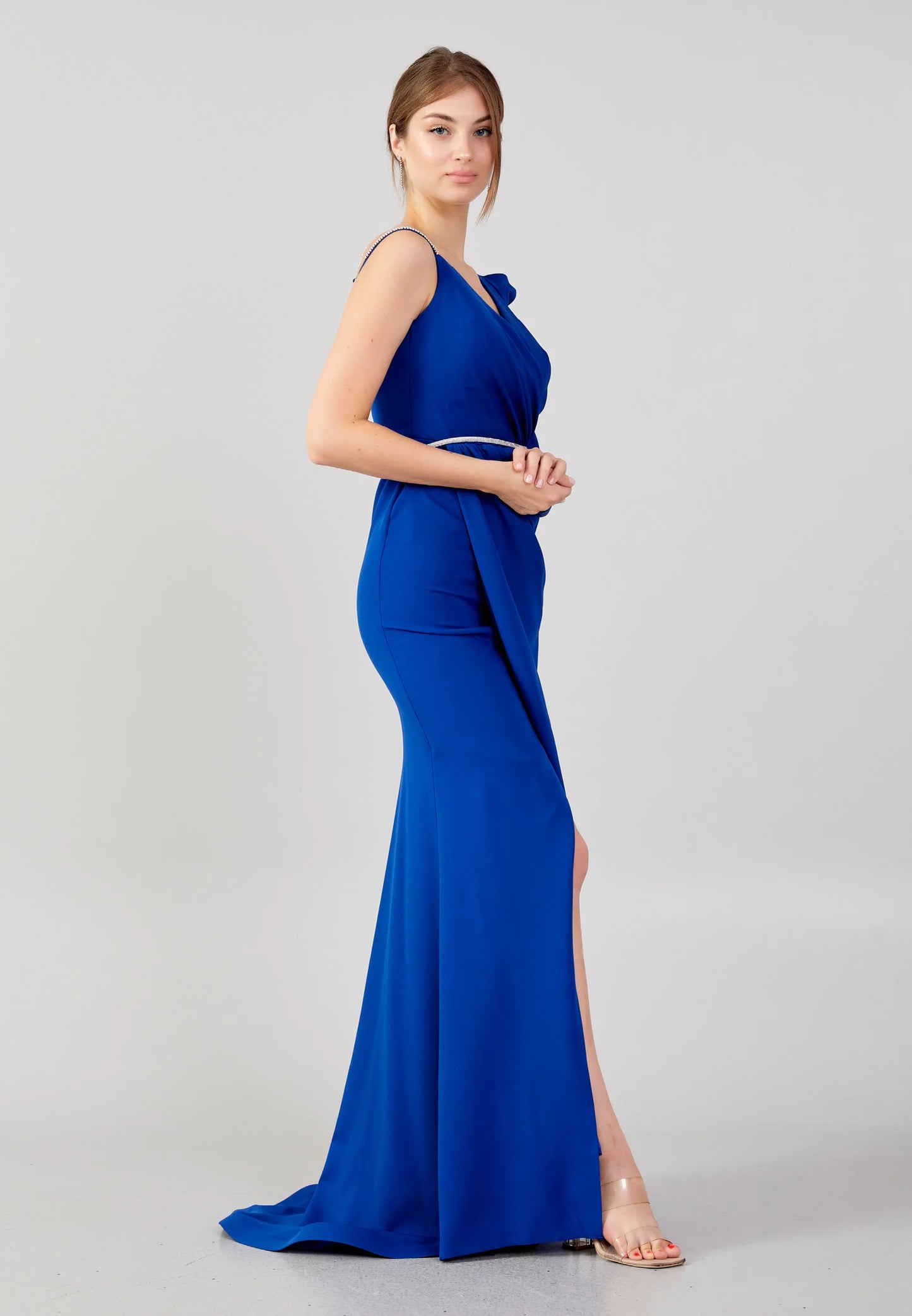 Long Sleeve Maxi Crepe Mermaid Regular Wedding Guest Dress Unit Price: $40
