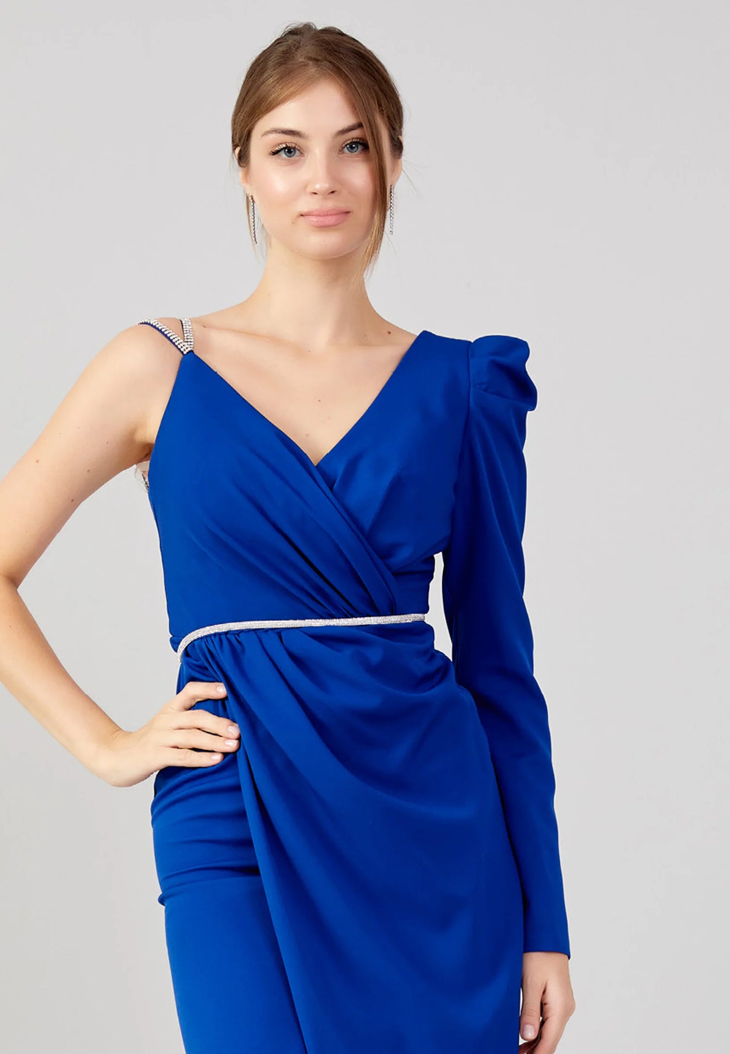 Long Sleeve Maxi Crepe Mermaid Regular Wedding Guest Dress Unit Price: $40