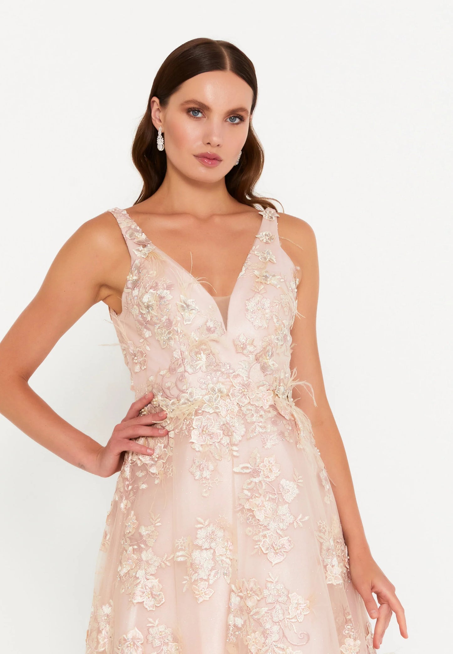 Sleeveless Maxi Tulle Column Regular Wedding Guest Dress Unit Price: $61