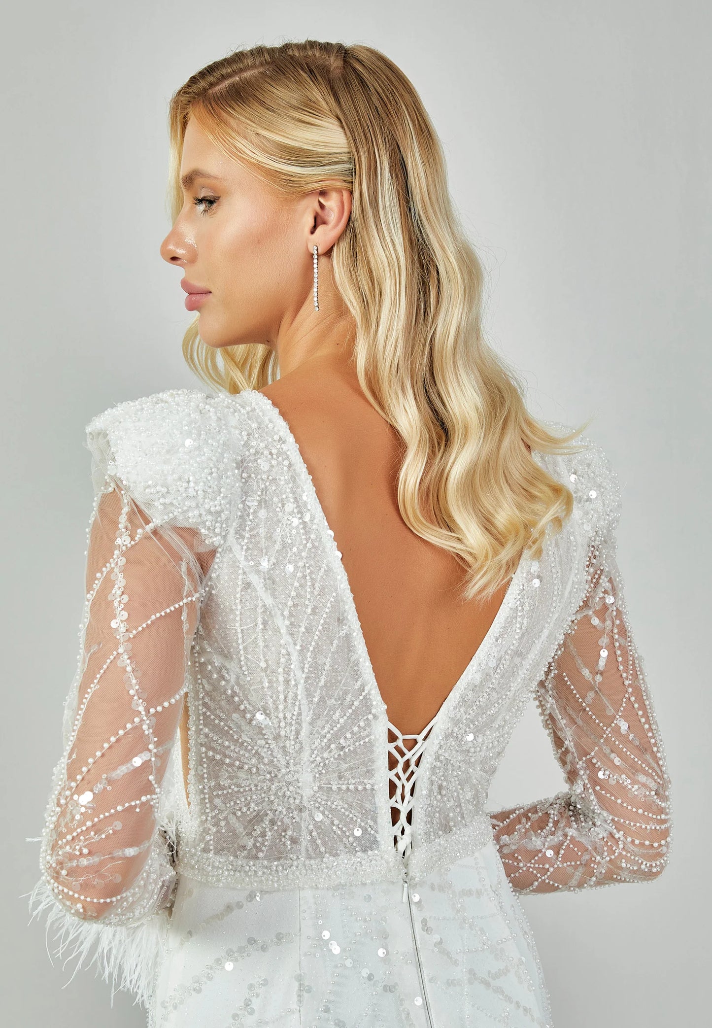 Long Sleeve Maxi Sequin Regular Wedding Dress Unit Price: $500
