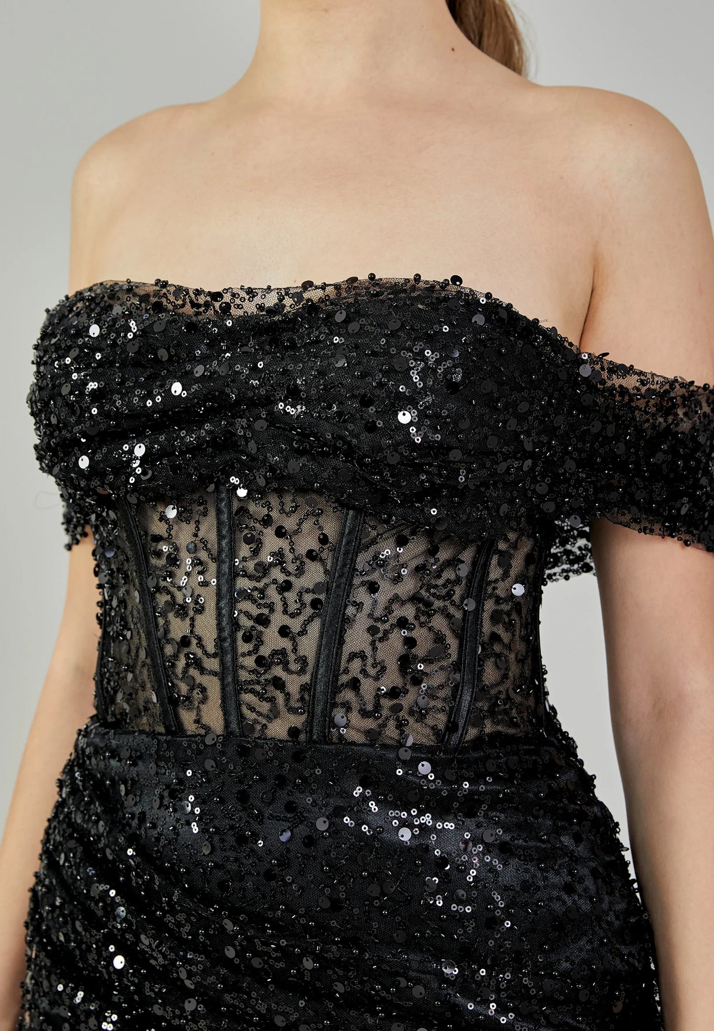 Off Shoulder Maxi Sequin Regular Engagement Dress Unit Price: $135