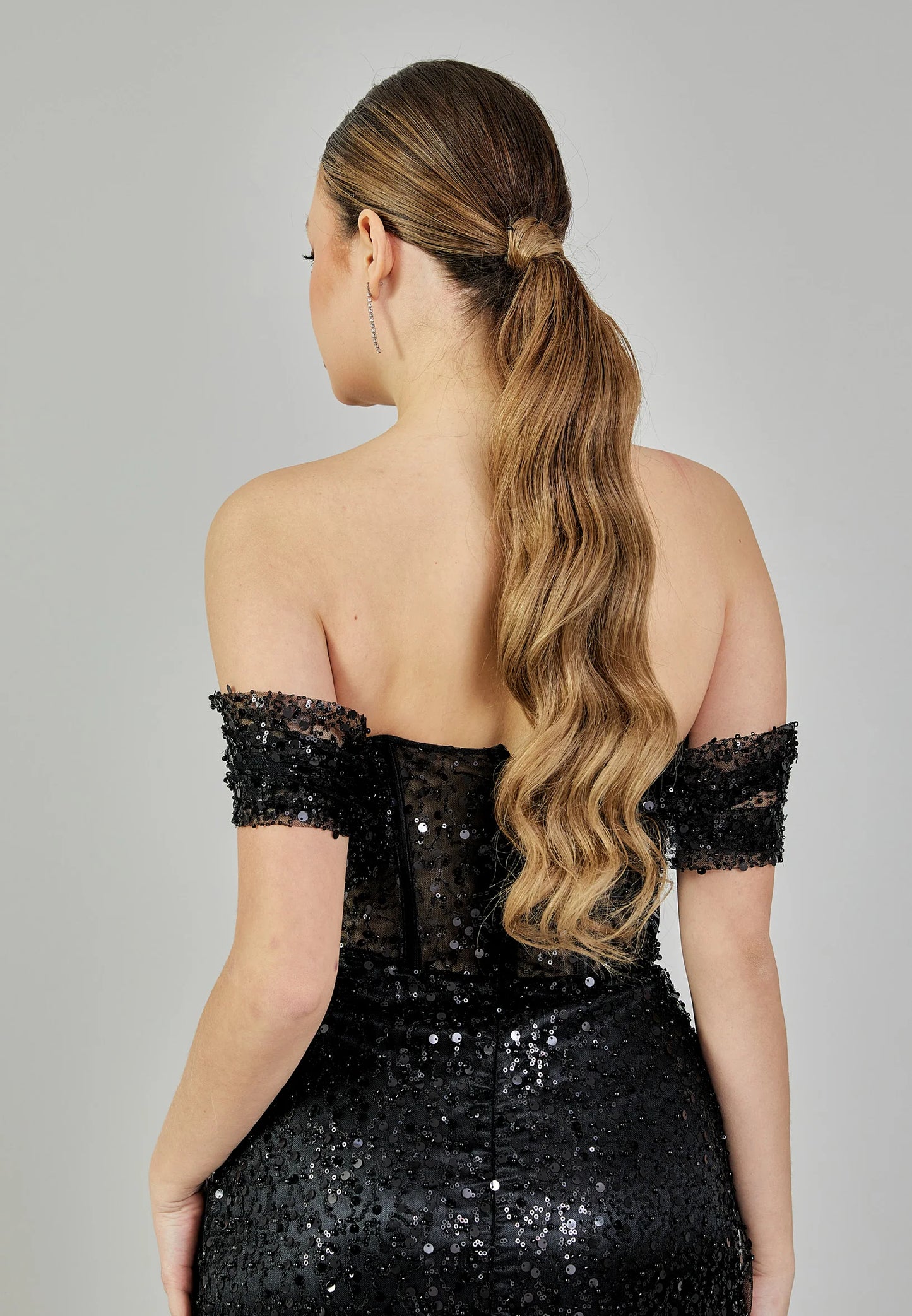 Off Shoulder Maxi Sequin Regular Engagement Dress Unit Price: $135