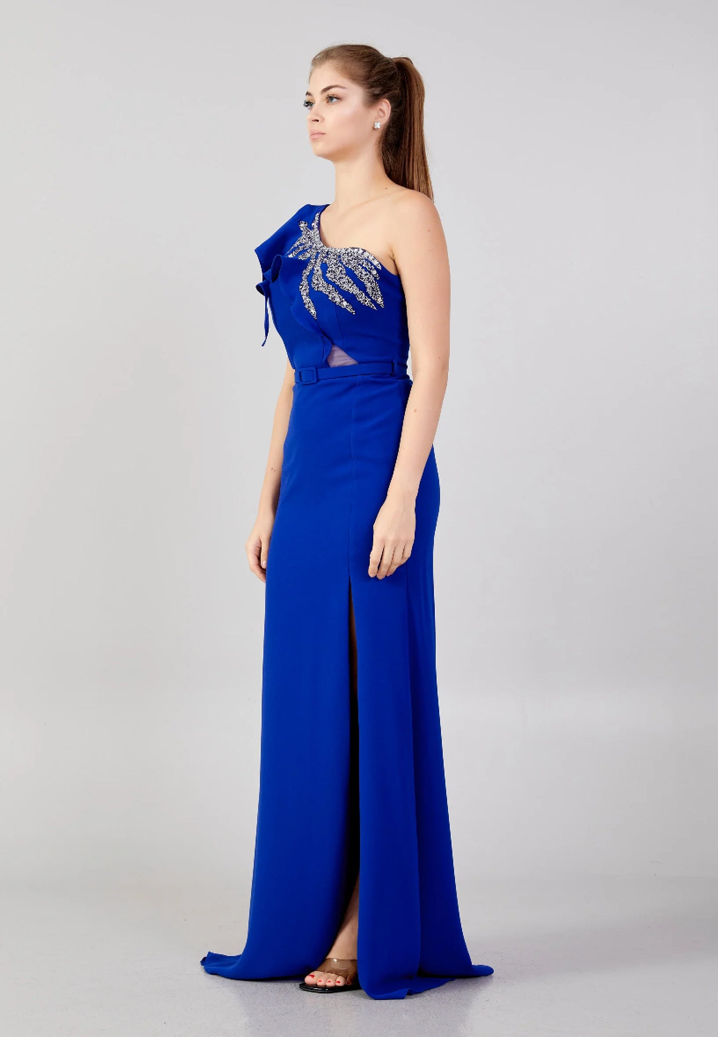 One Shoulder Maxi Crepe Column Regular Wedding Guest Dress Unit Price: $48