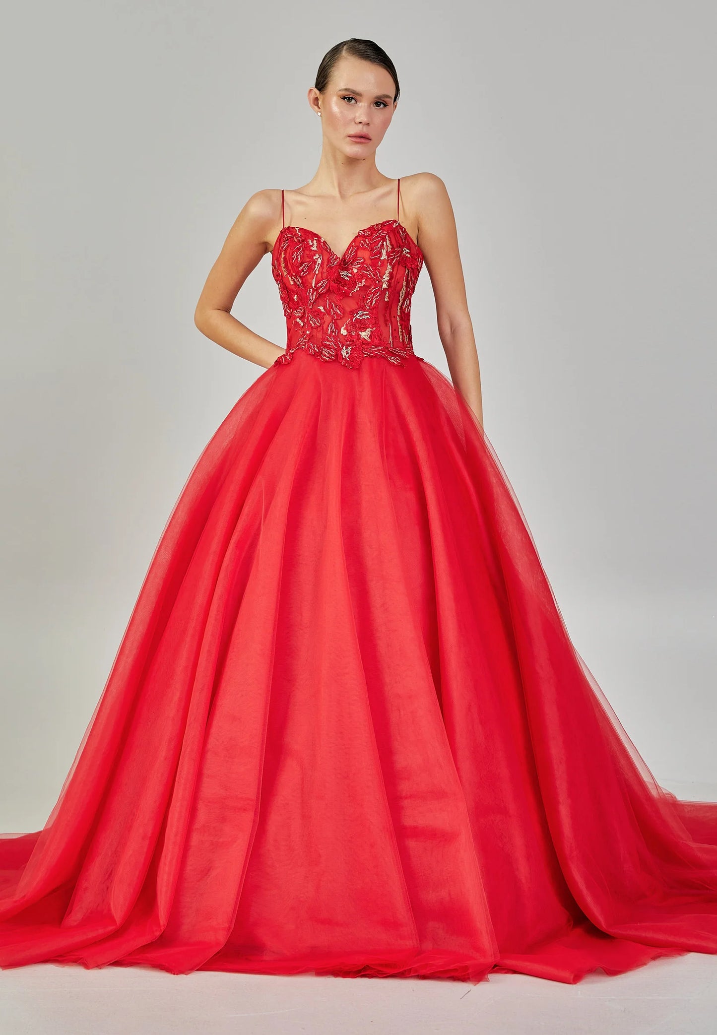 Sleeveless Maxi Tulle Regular Engagement Dress Unit Price: $210