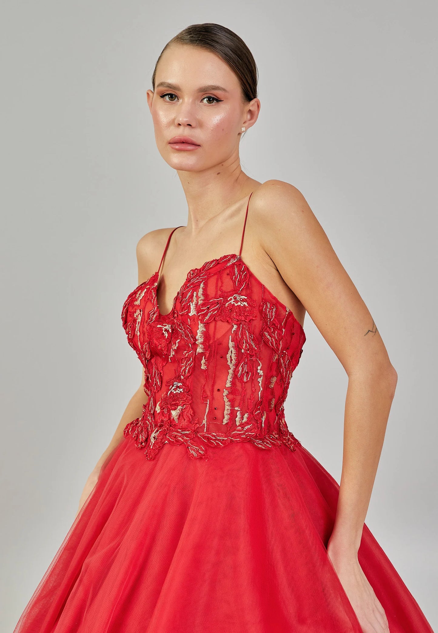 Sleeveless Maxi Tulle Regular Engagement Dress Unit Price: $210