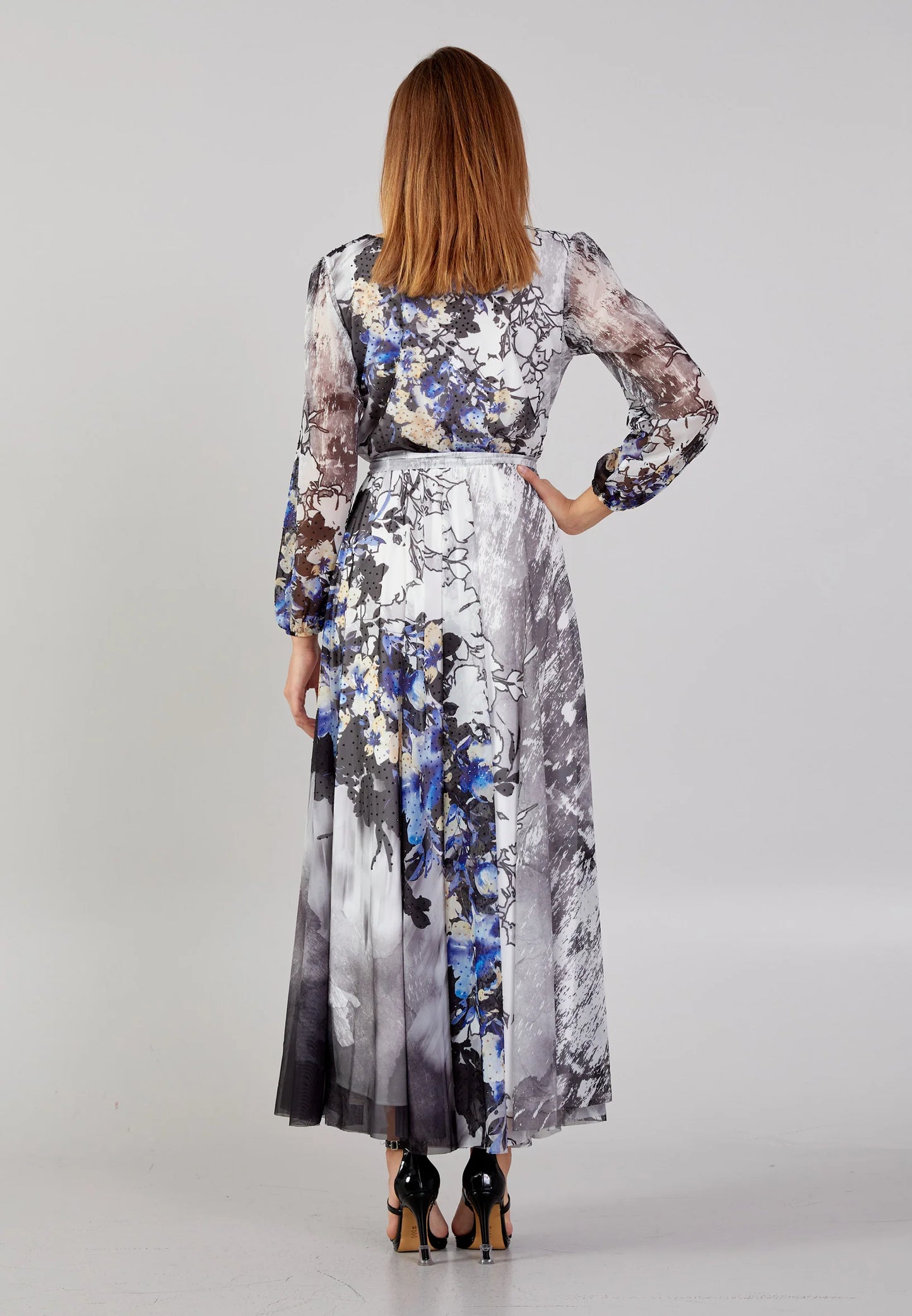 Long Sleeve Maxi Chiffon Column Regular Evening Dress Unit Price: $34