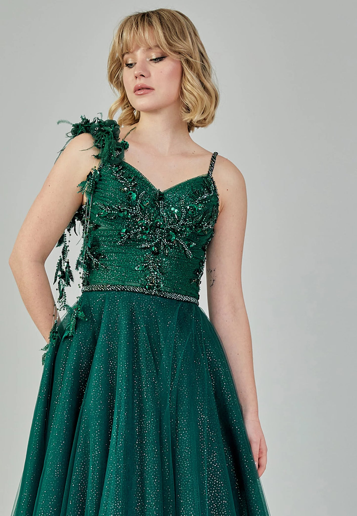 Sleeveless Maxi Tulle Regular Engagement Dress Unit Price: $210