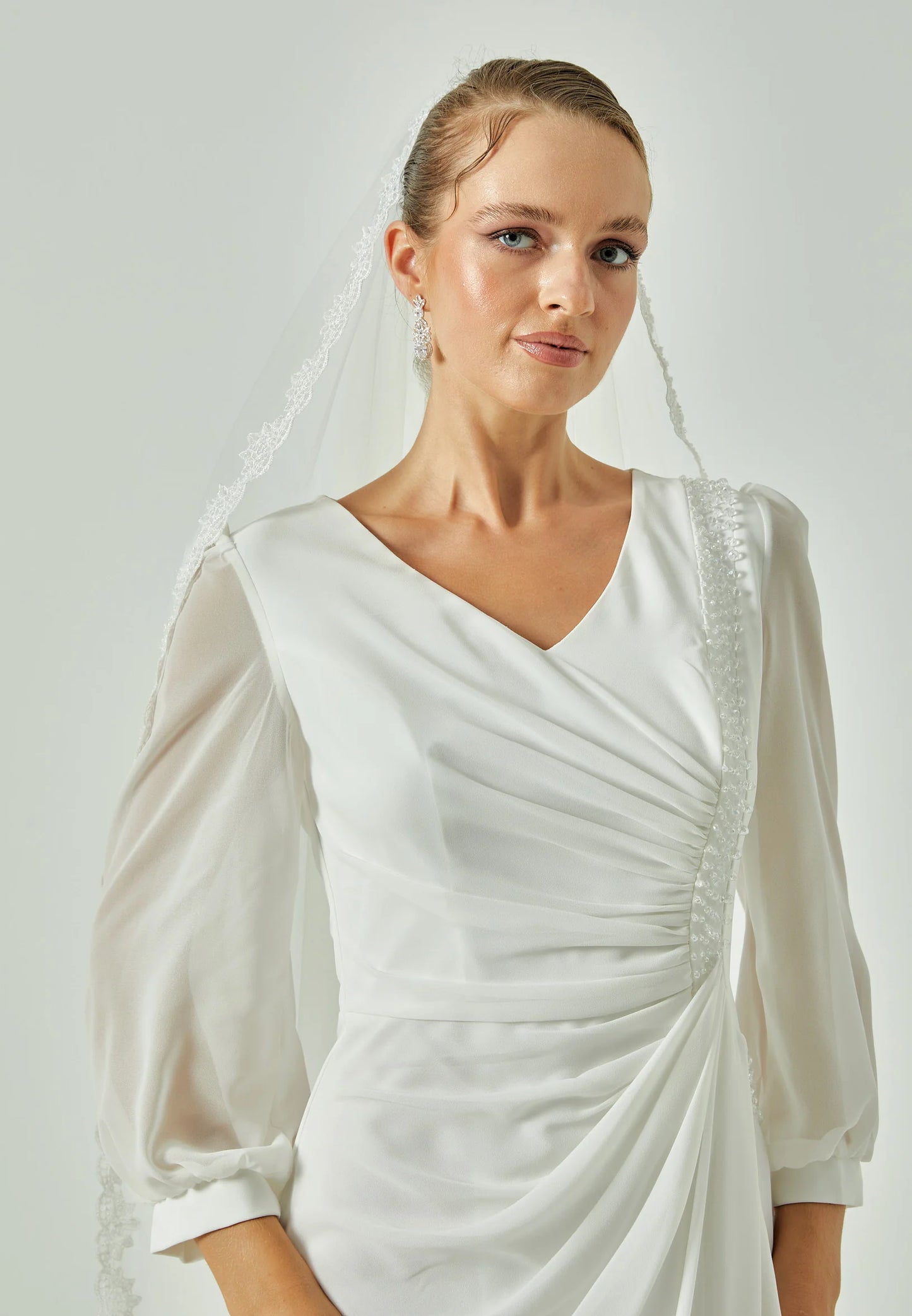 Lace Single Tier Tulle Veil smad195r-01(2*1,5) Unit Price: $38