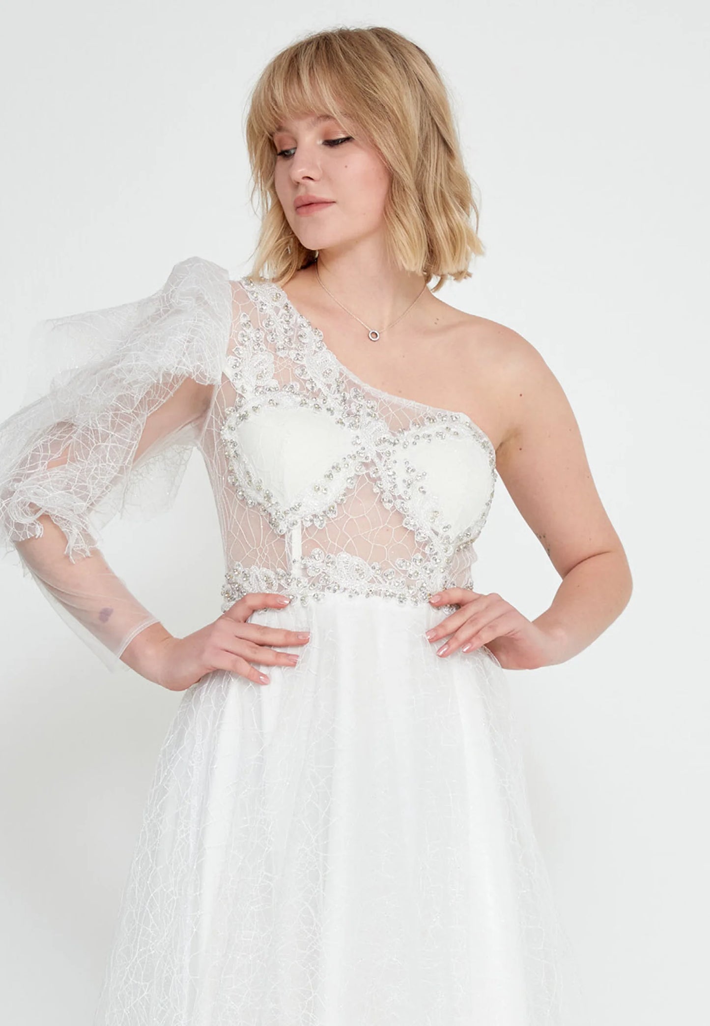 One Shoulder Maxi Tulle A - Line Regular Prom Dress Unit Price: $42