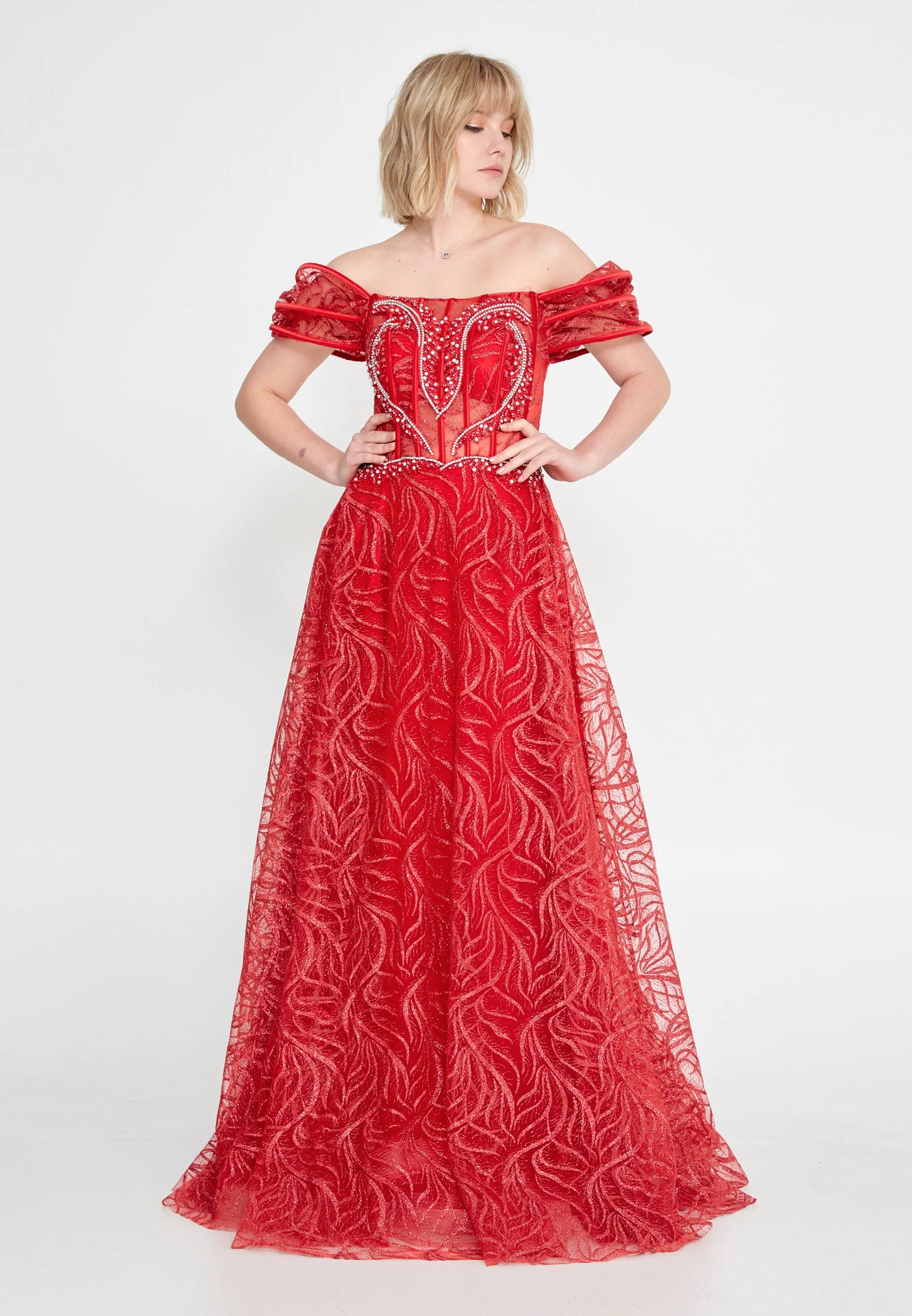 Off Shoulder Maxi Tulle A - Line Regular Prom Dress Unit Price: $48