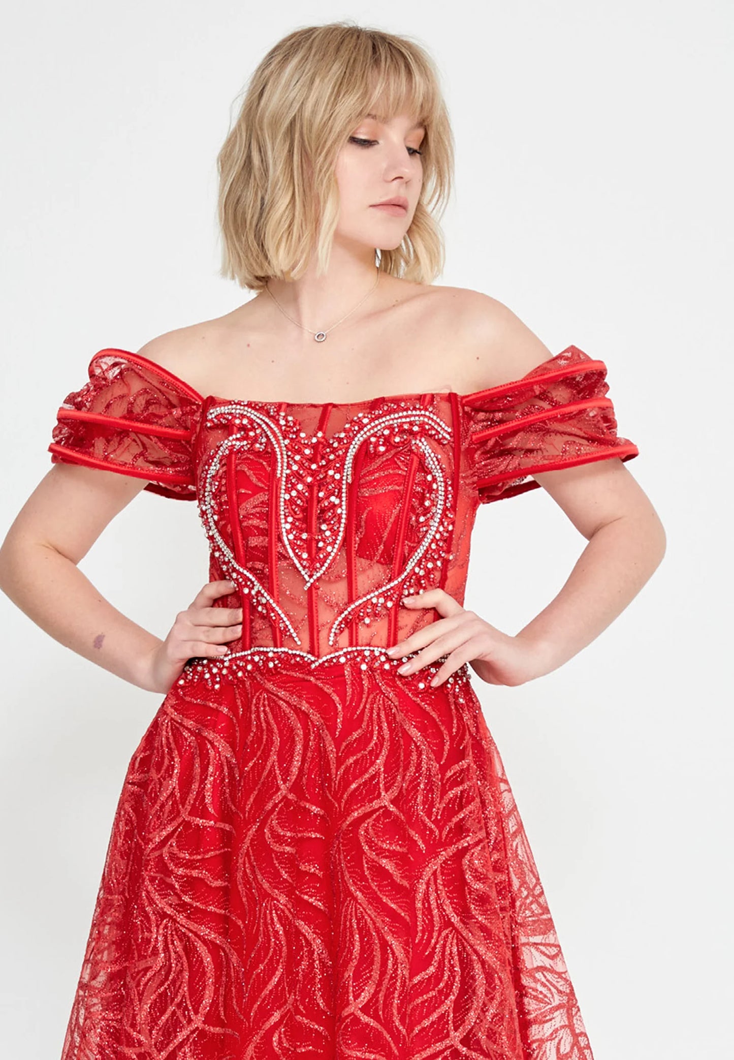 Off Shoulder Maxi Tulle A - Line Regular Prom Dress Unit Price: $48