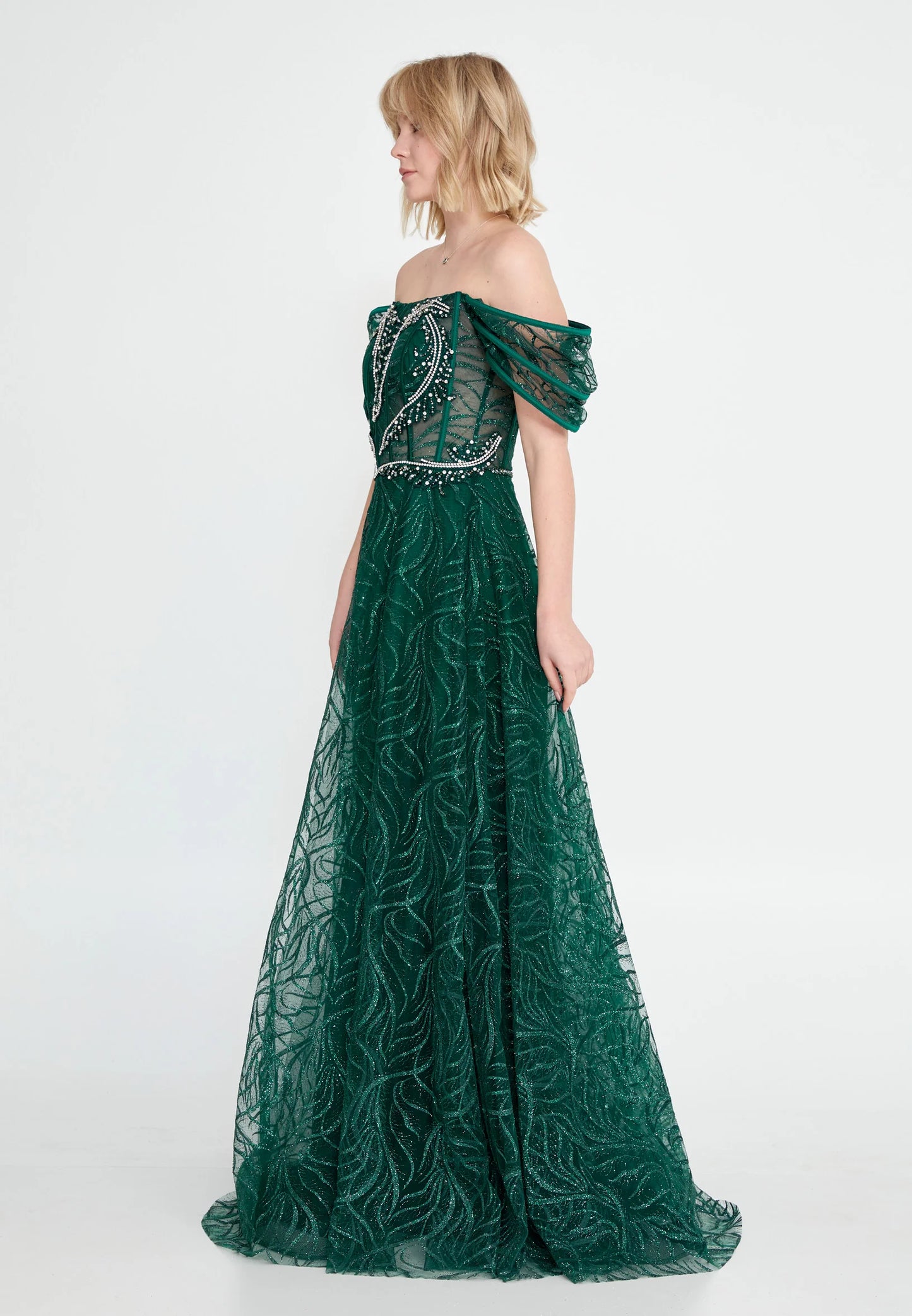 Off Shoulder Maxi Tulle A - Line Regular Prom Dress Unit Price: $48