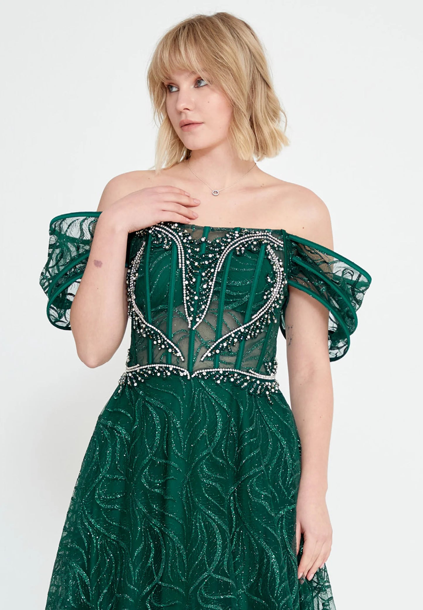 Off Shoulder Maxi Tulle A - Line Regular Prom Dress Unit Price: $48