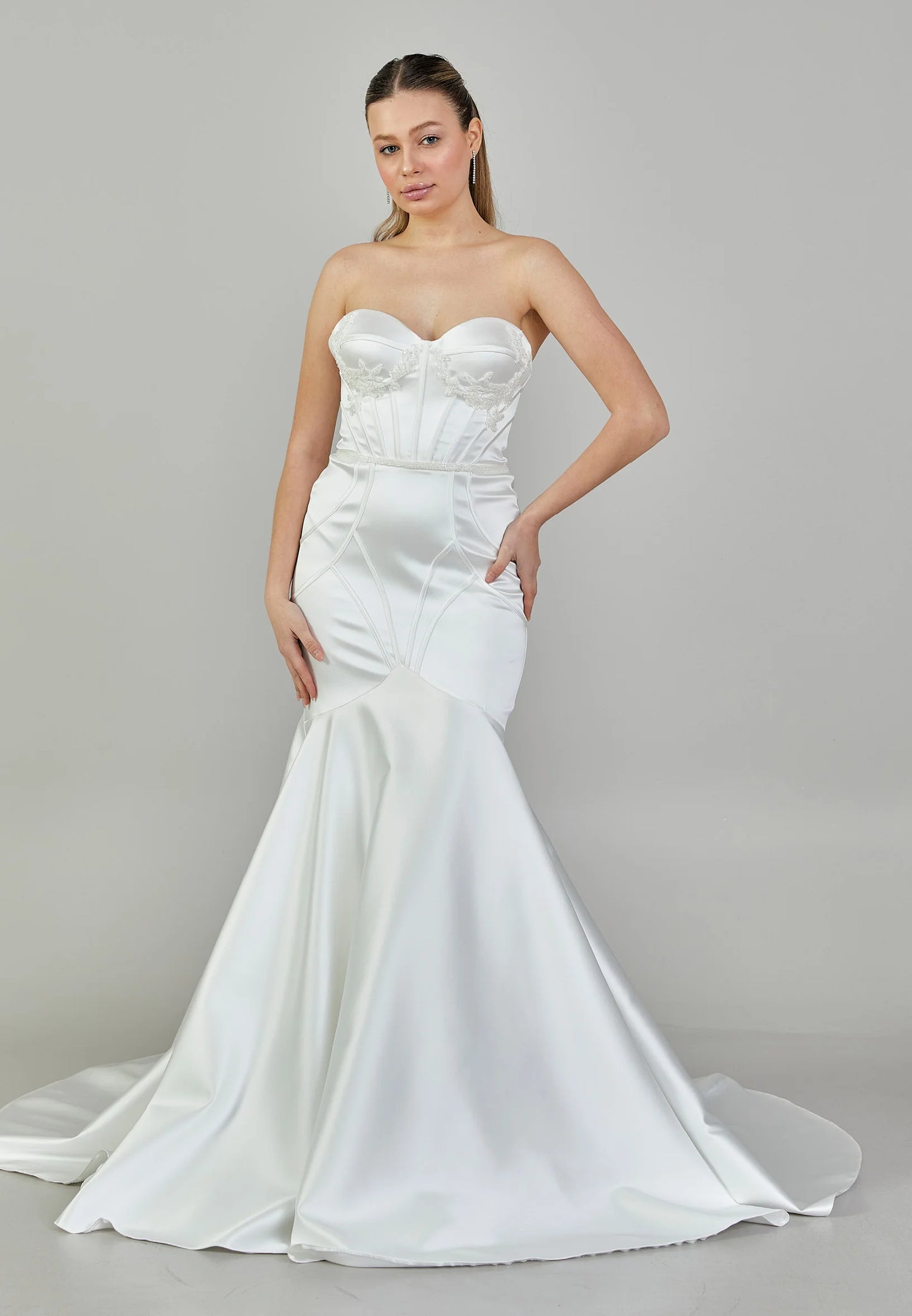 Strapless Maxi Satin Regular Wedding Dress Unit Price: $475