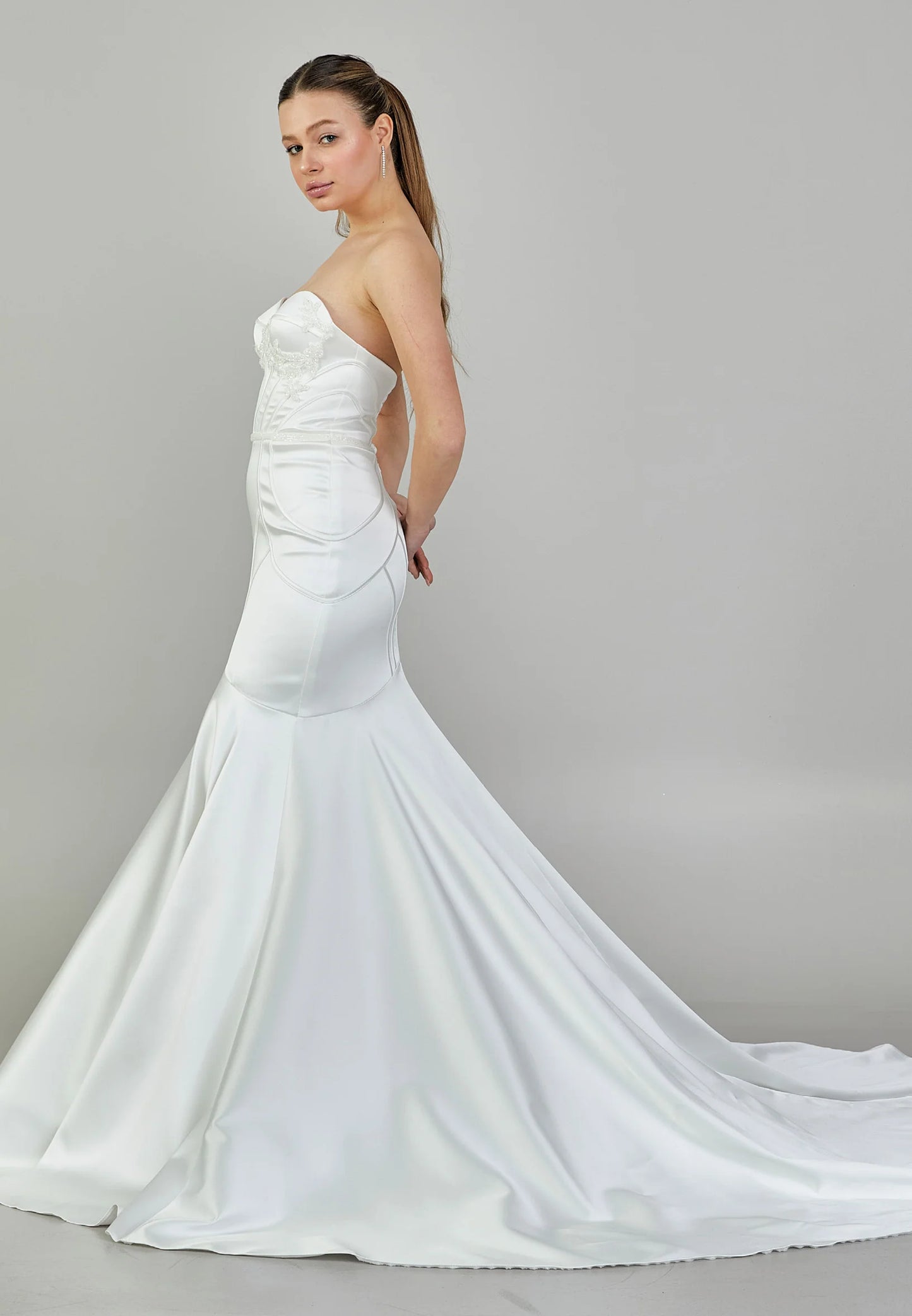 Strapless Maxi Satin Regular Wedding Dress Unit Price: $475