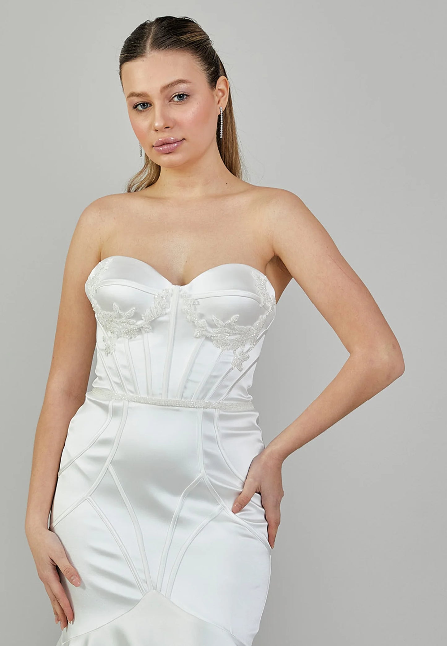 Strapless Maxi Satin Regular Wedding Dress Unit Price: $475