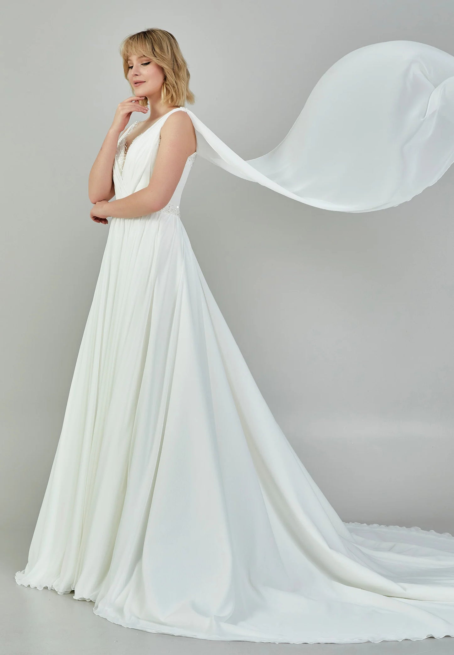 Sleeveless Maxi Chiffon Regular Wedding Dress Unit Price: $500