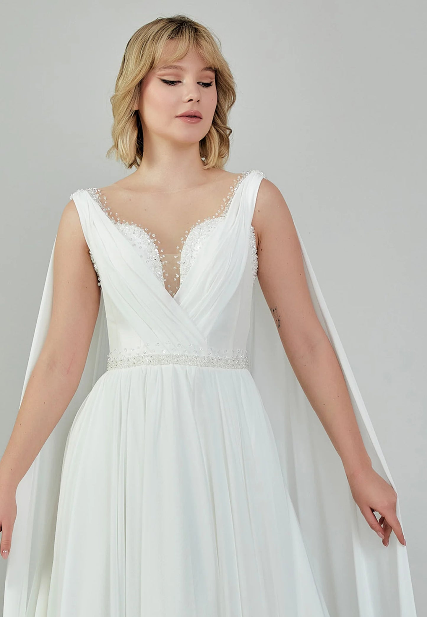 Sleeveless Maxi Chiffon Regular Wedding Dress Unit Price: $500