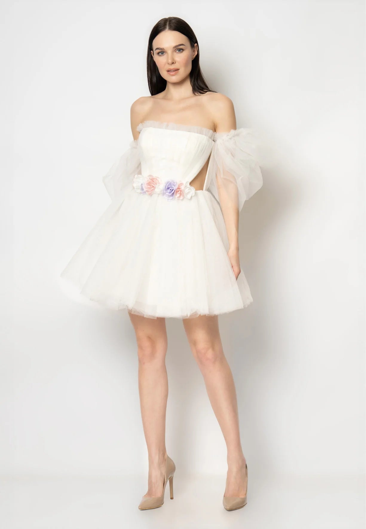 Off Shoulder Mini Tulle A - Line Regular Prom Dress Unit Price: $45