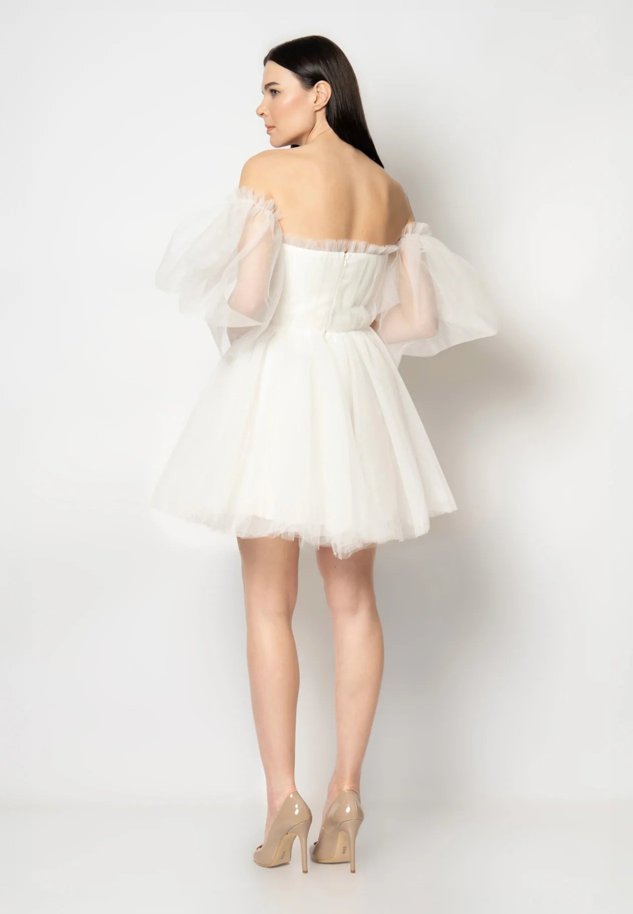 Off Shoulder Mini Tulle A - Line Regular Prom Dress Unit Price: $45