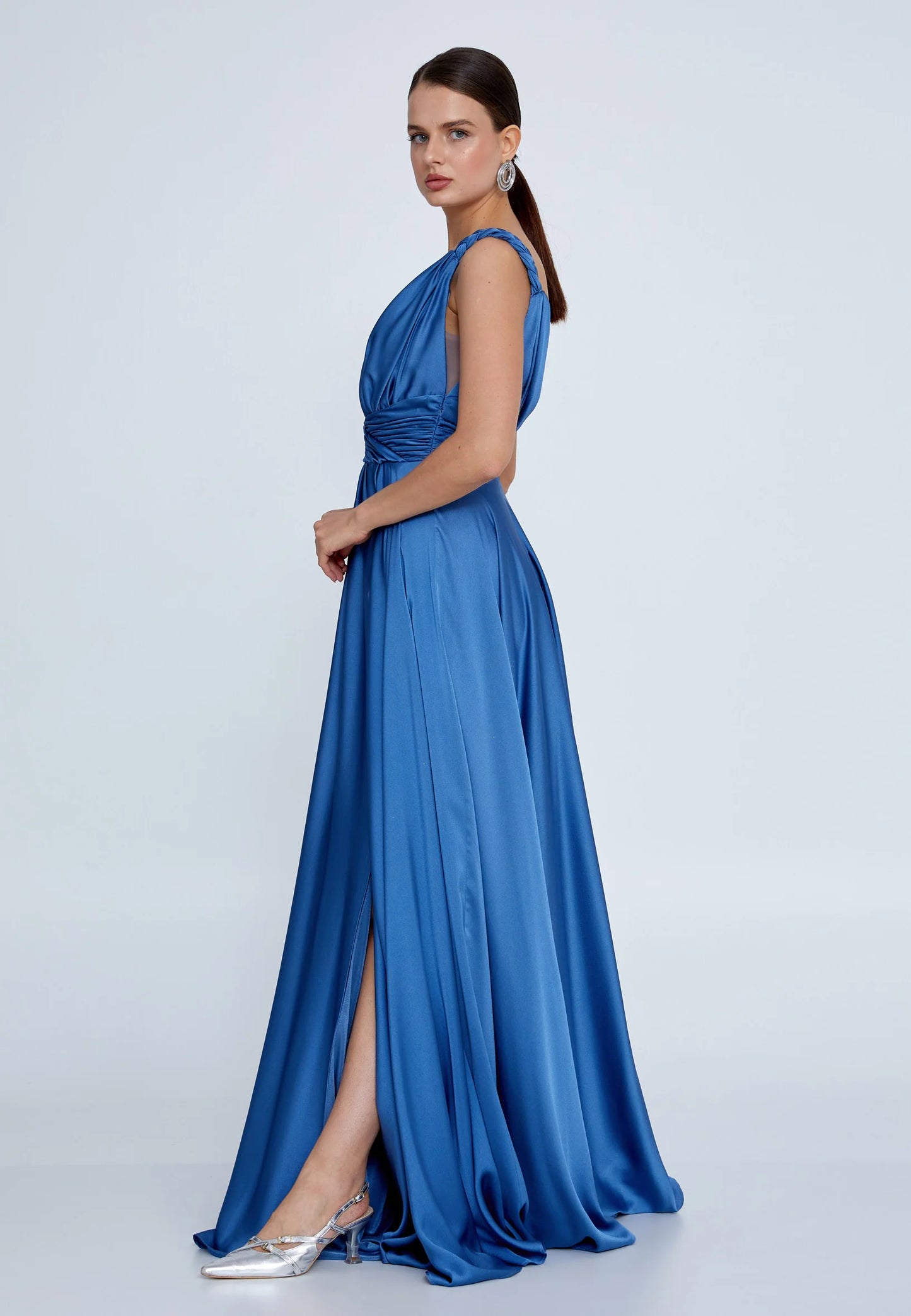 Sleeveless Maxi Satin Column Regular Wedding Guest Dress Unit Price: $62