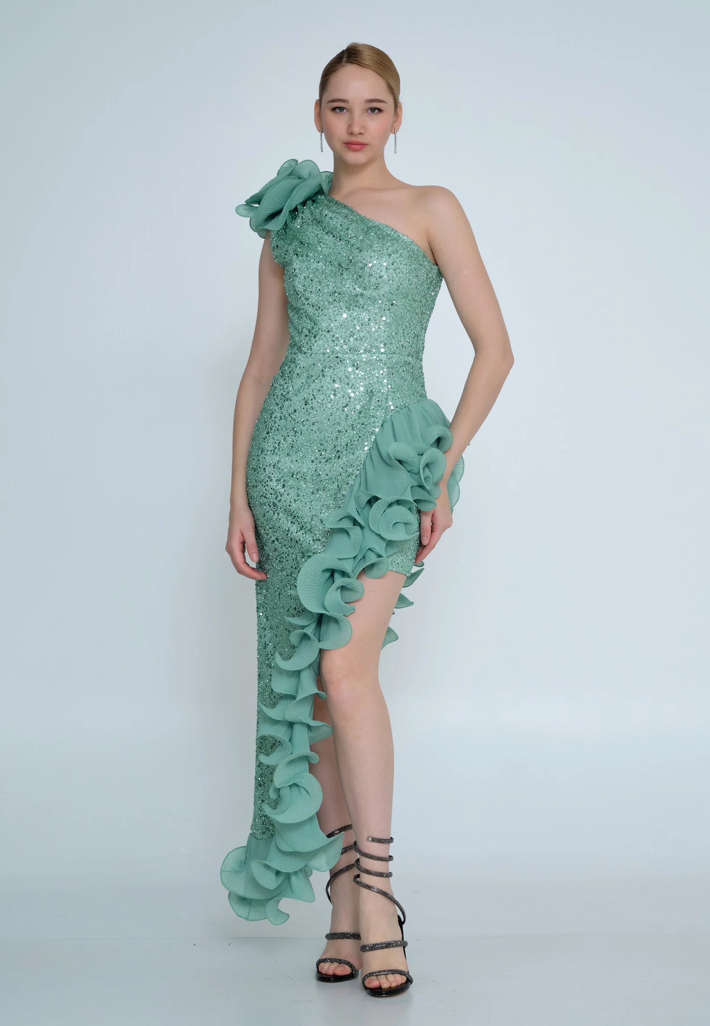 One Shoulder Maxi Sequin Column Regular Wedding Guest Dress Unit Price: $45