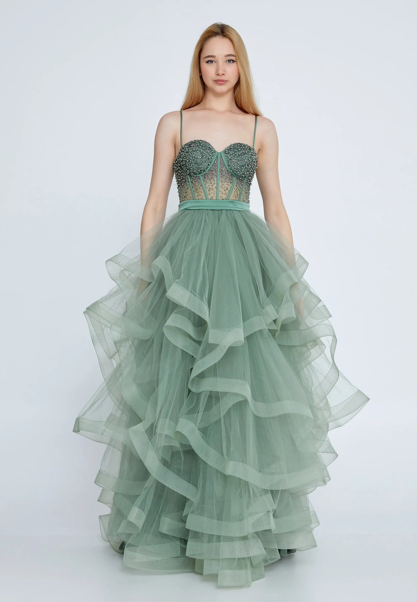 Sleeveless Maxi Tulle A - Line Regular Prom Dress Unit Price: $155