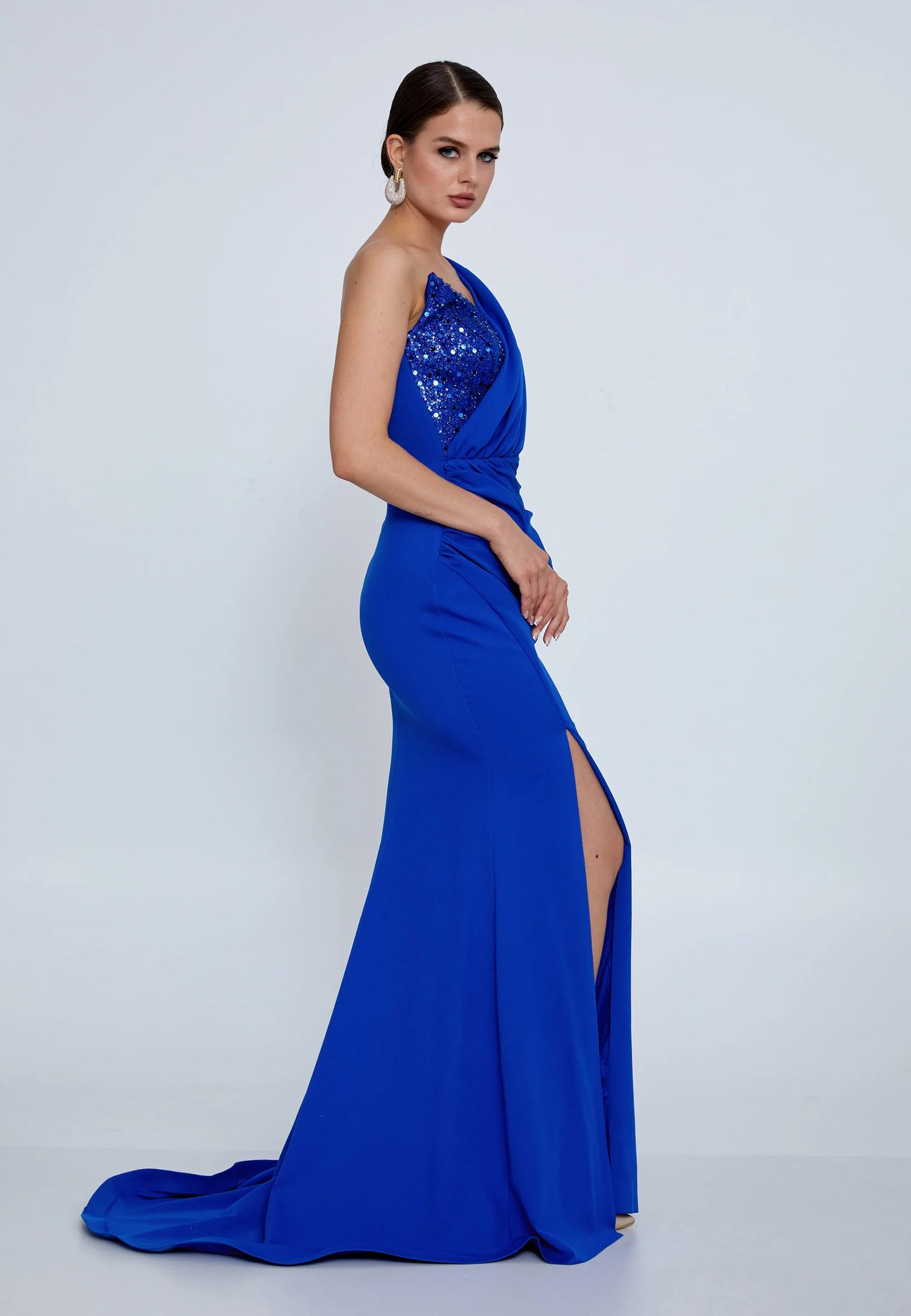 One Shoulder Maxi Viscose Mermaid Regular Wedding Guest Dress Unit Price: $62