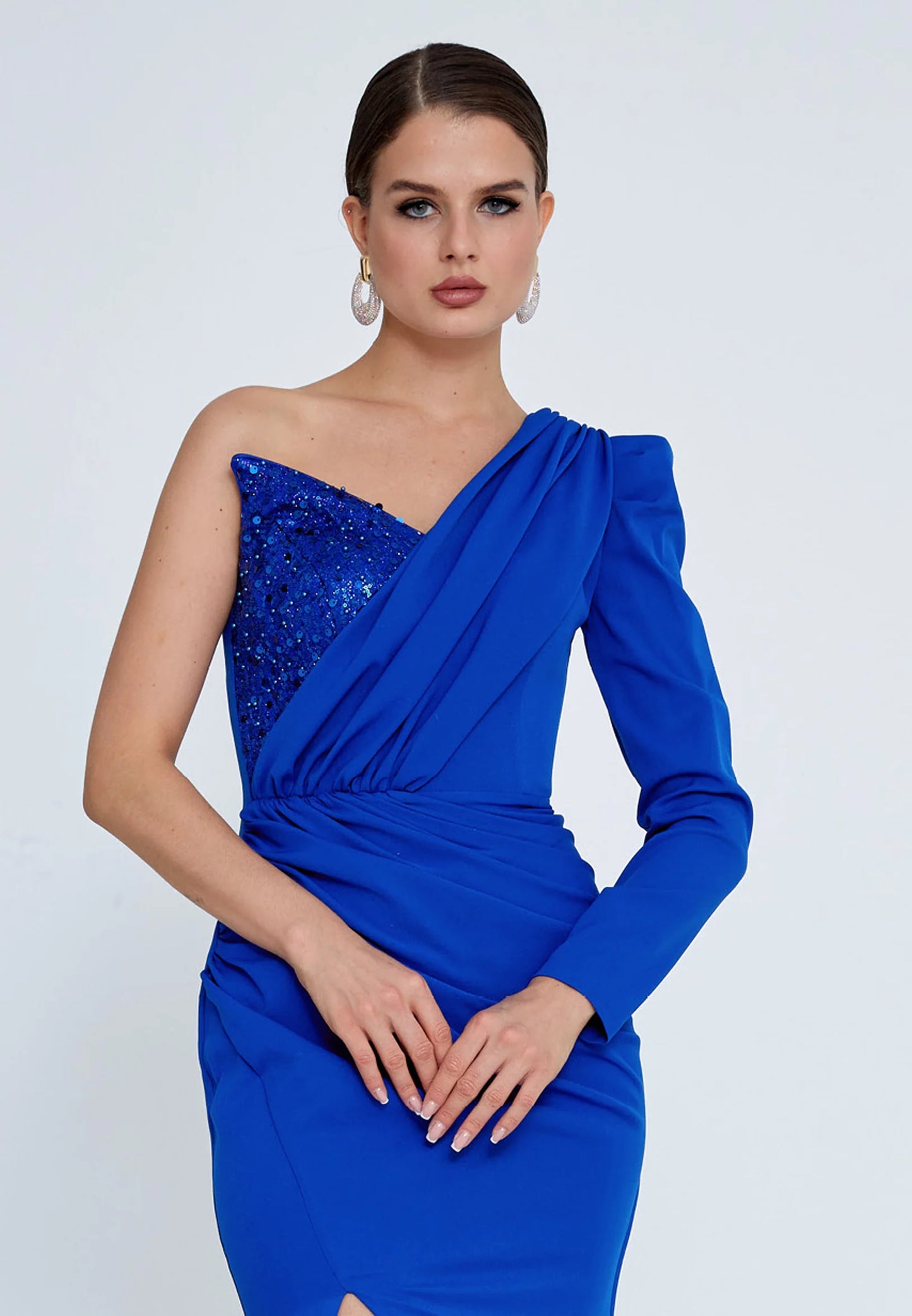 One Shoulder Maxi Viscose Mermaid Regular Wedding Guest Dress Unit Price: $62