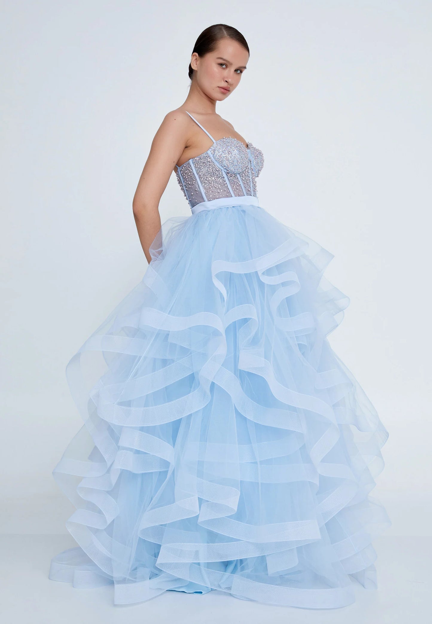 Sleeveless Maxi Tulle A - Line Regular Prom Dress Unit Price: $155
