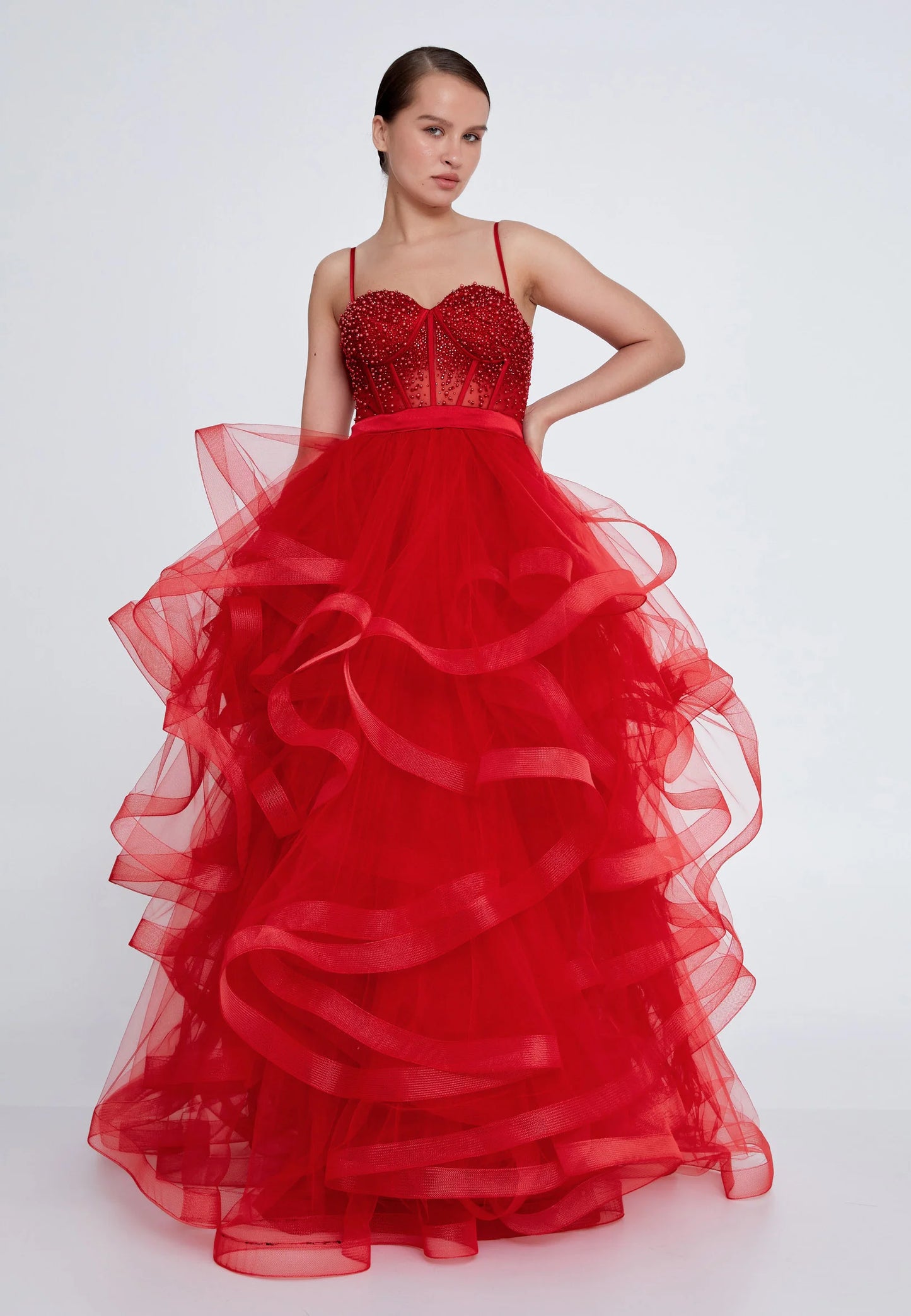 Sleeveless Maxi Tulle A - Line Regular Prom Dress Unit Price: $155