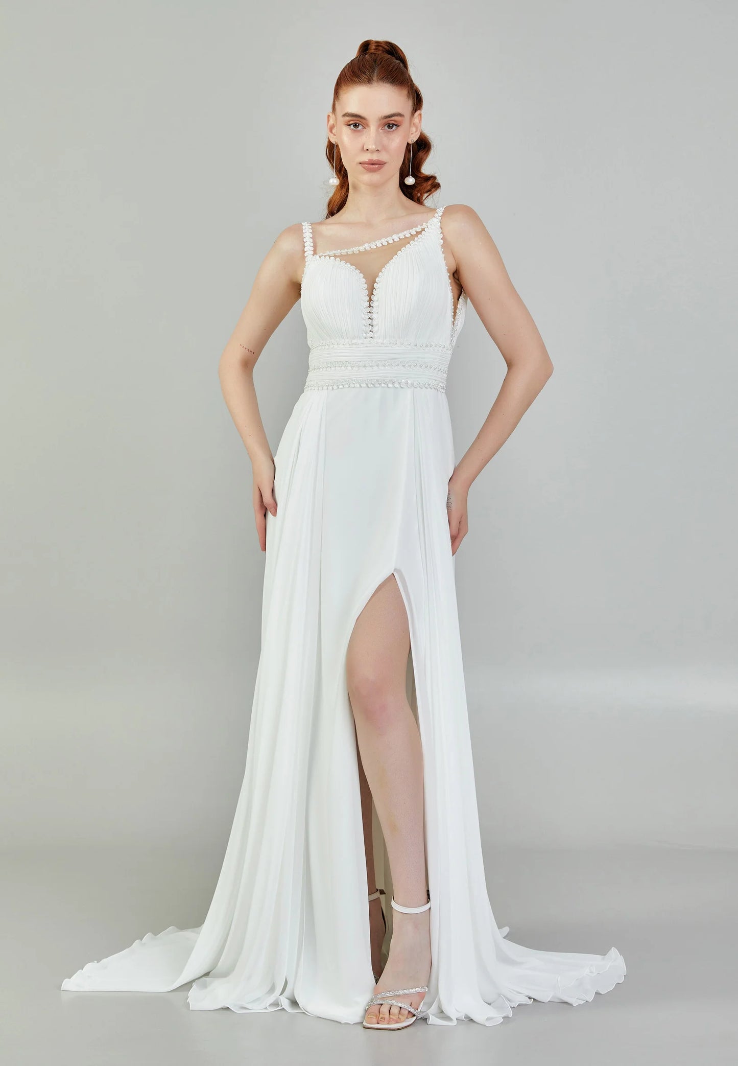 Sleeveless Maxi Chiffon Regular Wedding Dress Unit Price: $150