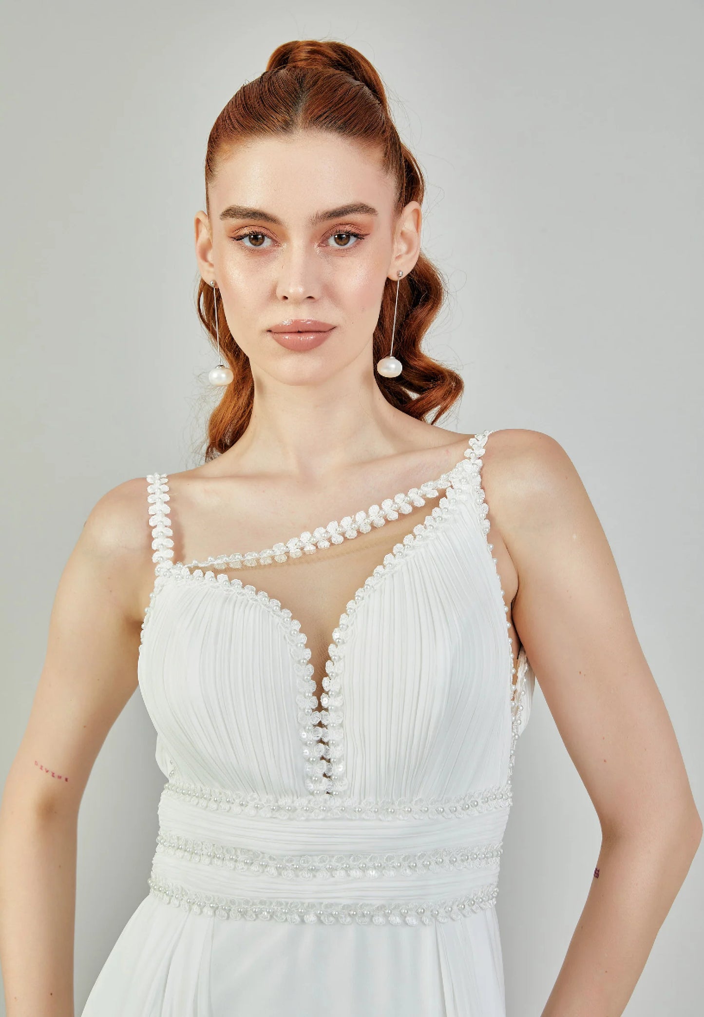 Sleeveless Maxi Chiffon Regular Wedding Dress Unit Price: $150
