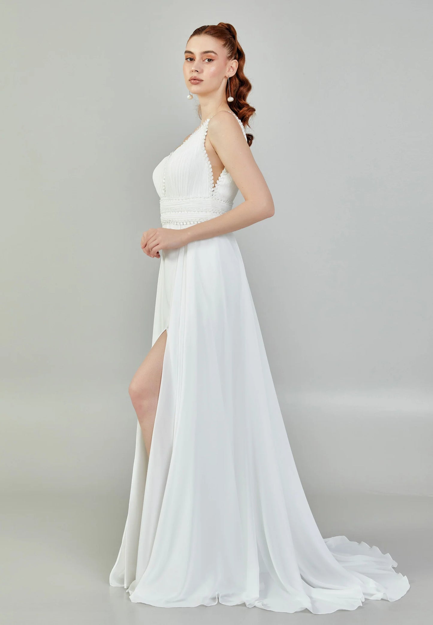 Sleeveless Maxi Chiffon Regular Wedding Dress Unit Price: $150