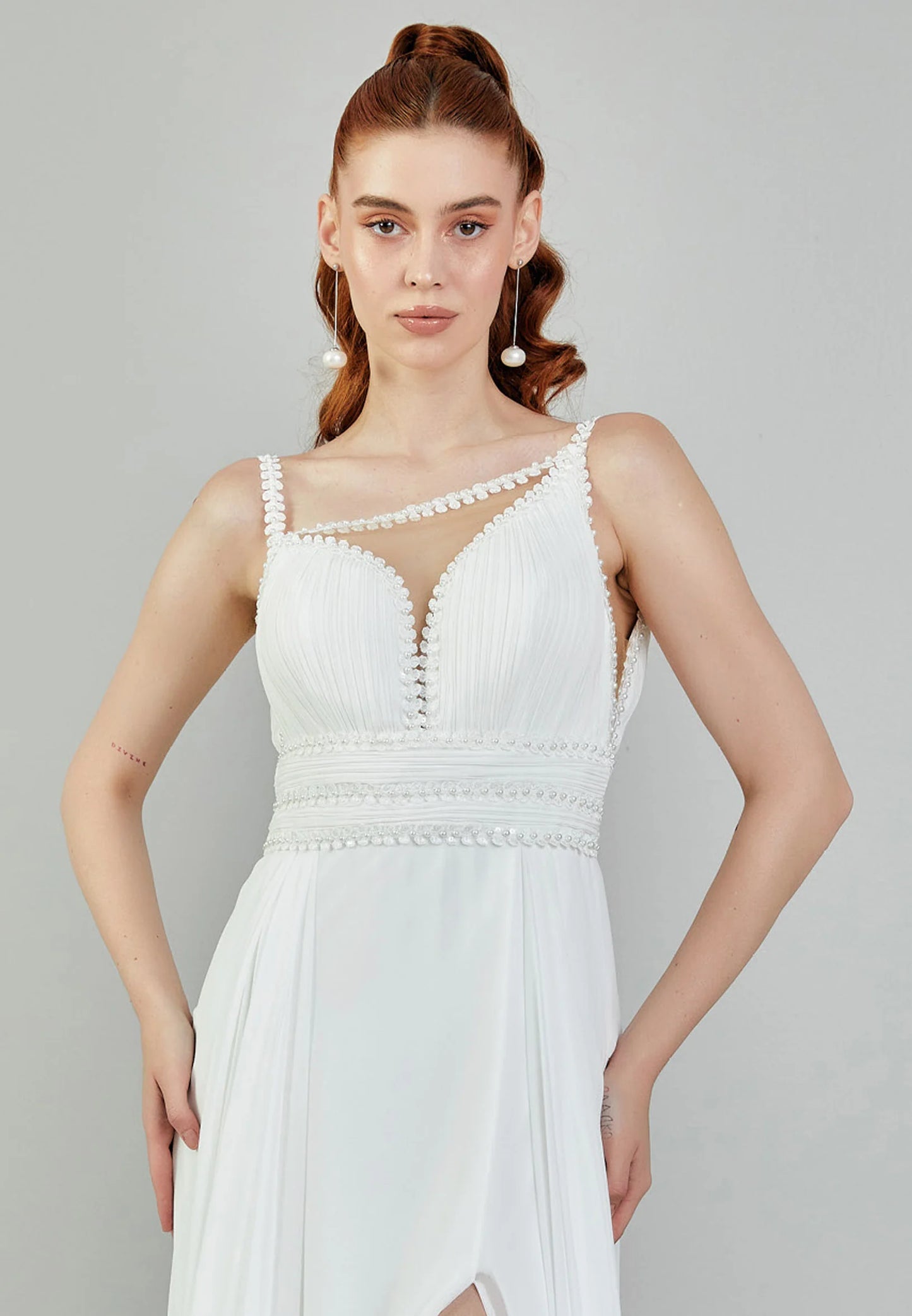 Sleeveless Maxi Chiffon Regular Wedding Dress Unit Price: $150