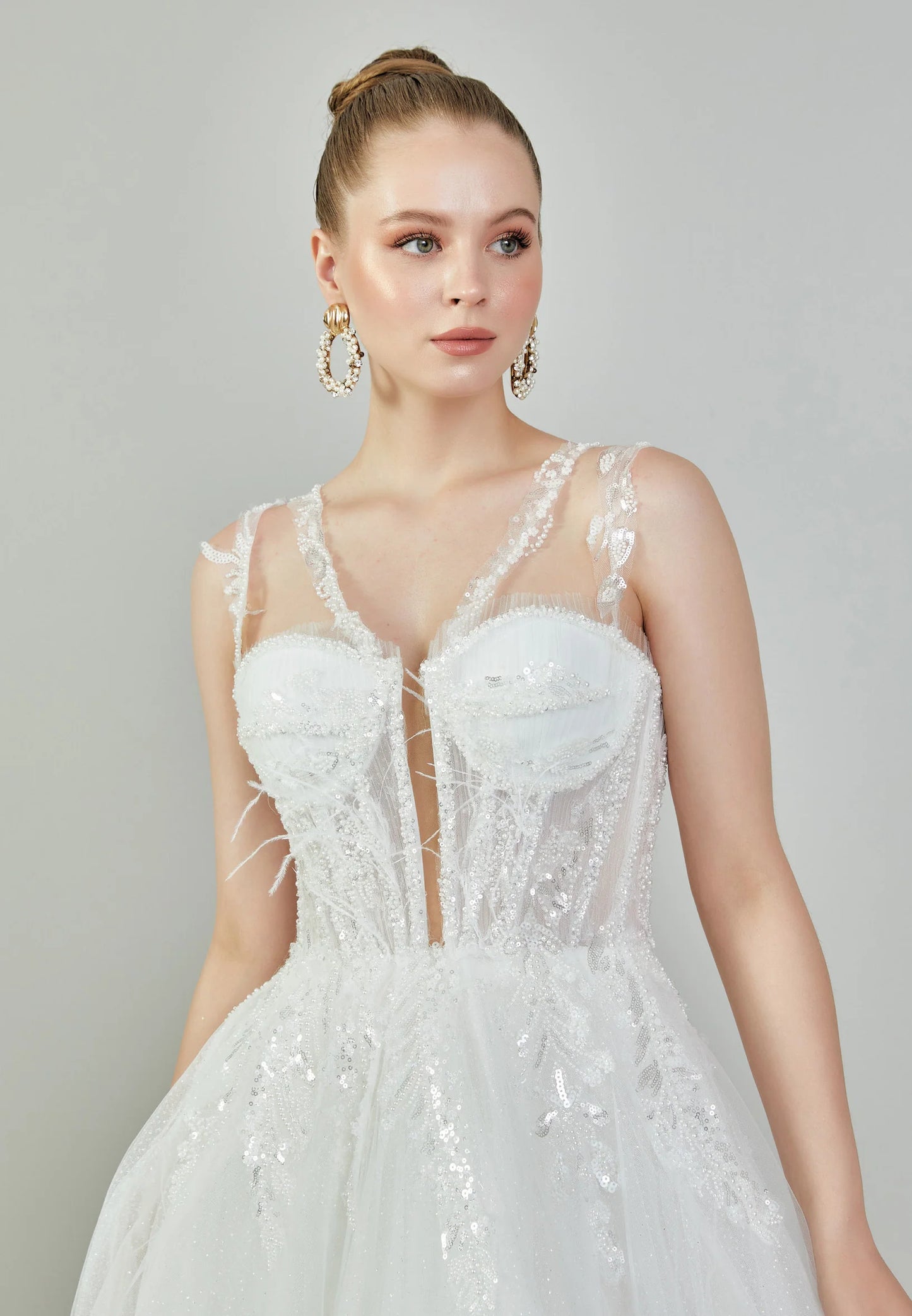 Sleeveless Maxi Tulle Regular Wedding Dress Unit Price: $215