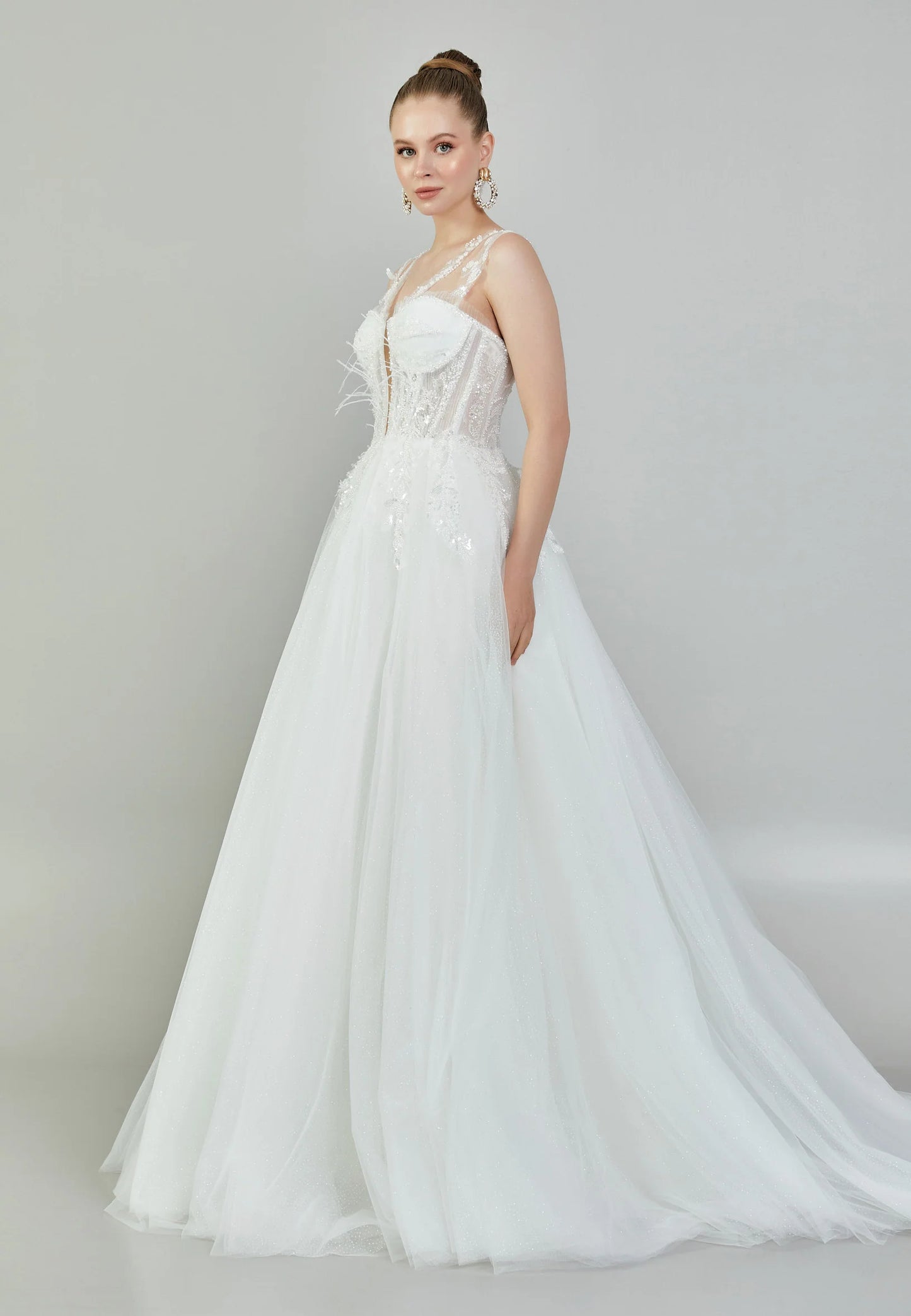 Sleeveless Maxi Tulle Regular Wedding Dress Unit Price: $215