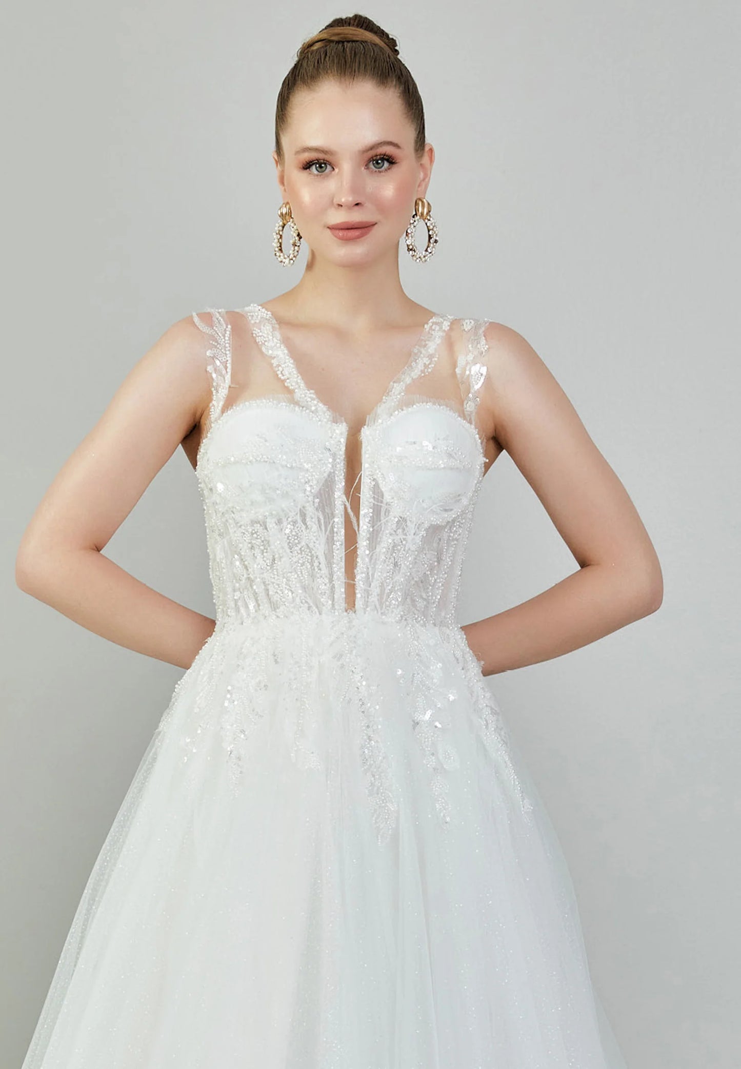 Sleeveless Maxi Tulle Regular Wedding Dress Unit Price: $215
