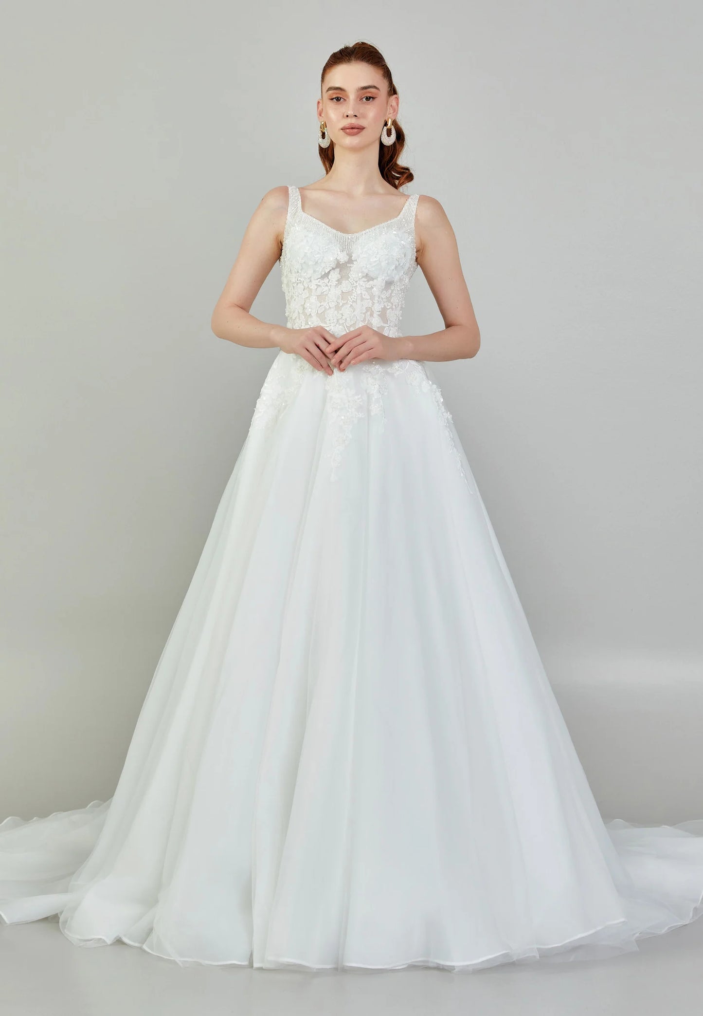 Sleeveless Maxi Tulle Regular Wedding Dress Unit Price: $450