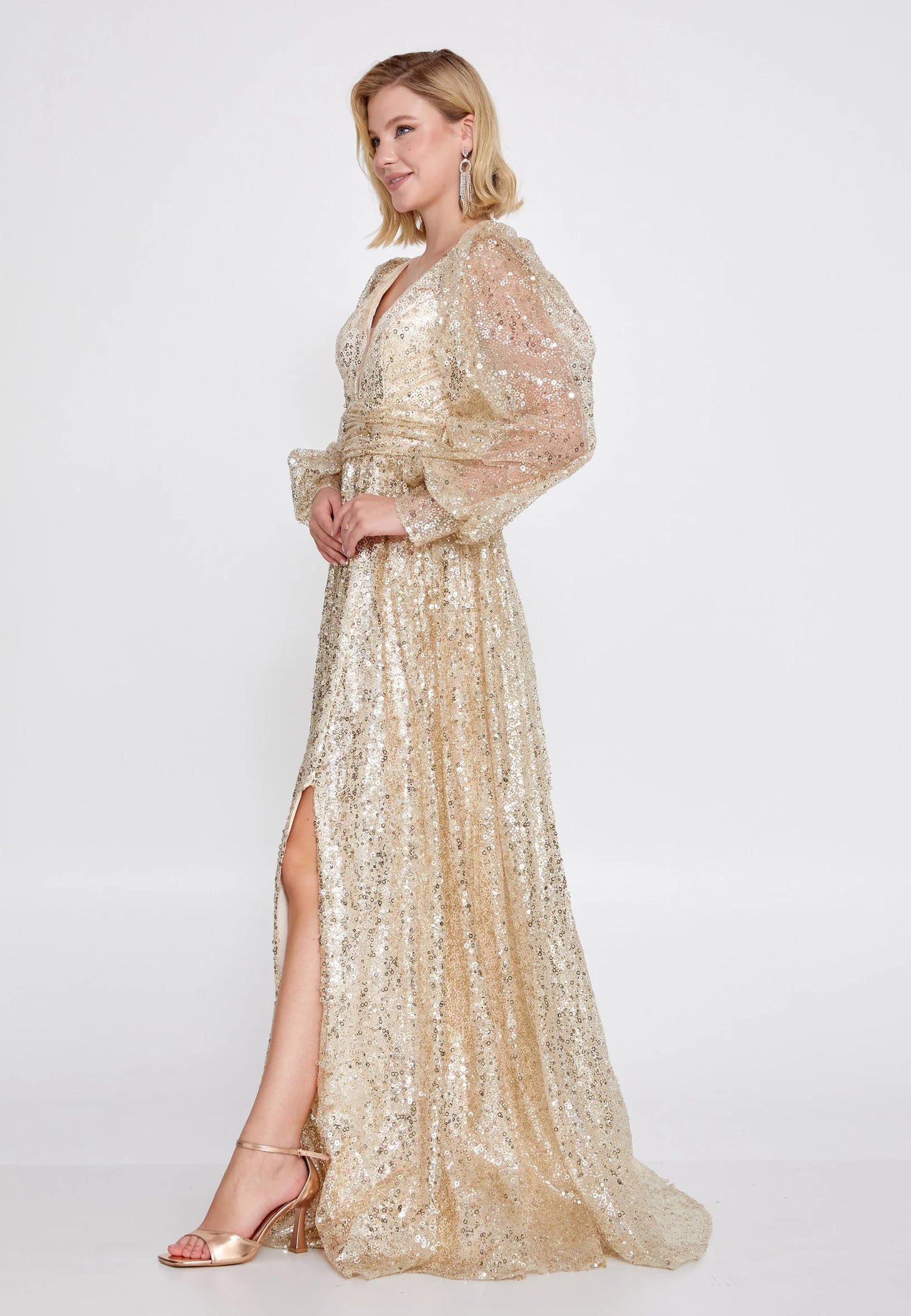 Long Sleeve Maxi Tulle A - Line Regular Prom Dress Unit Price: $74